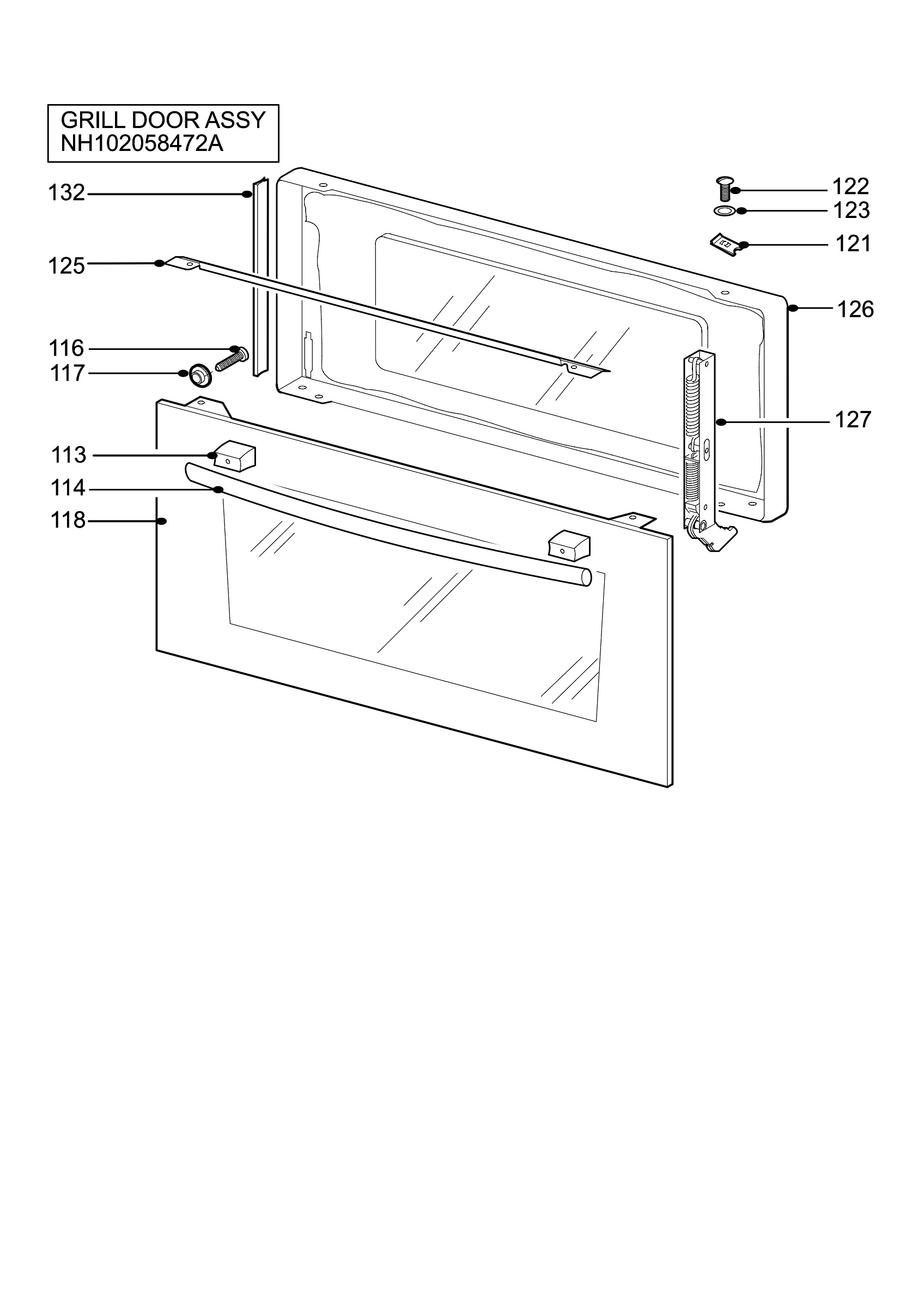H10 Grill door assy