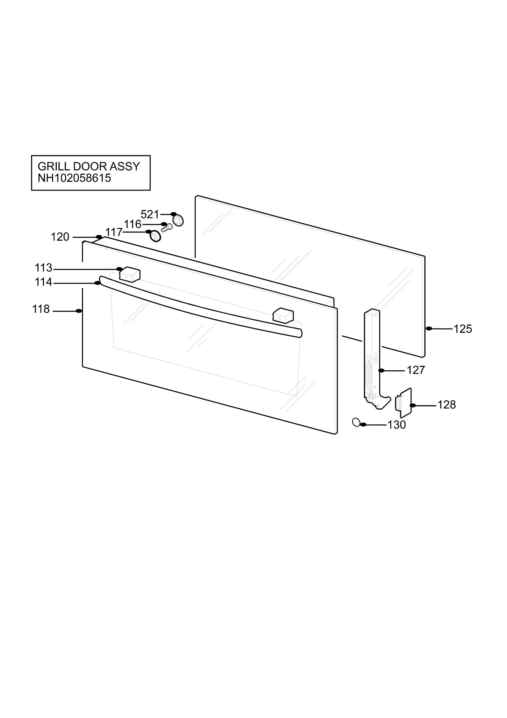 H10 Grill door assy