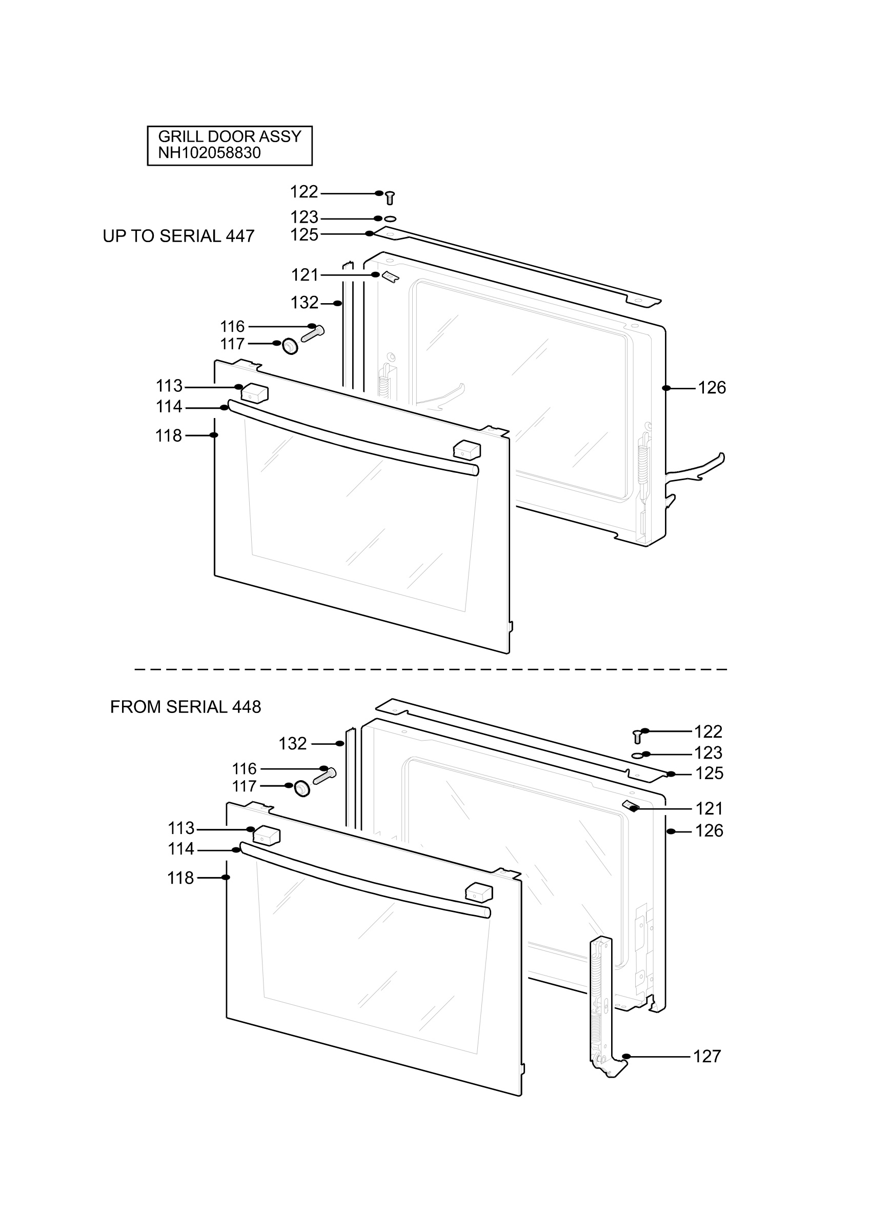 H10 Grill door assy