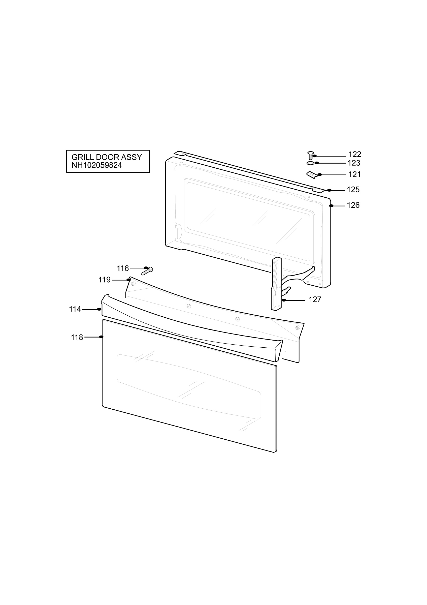 H10 Grill door assy