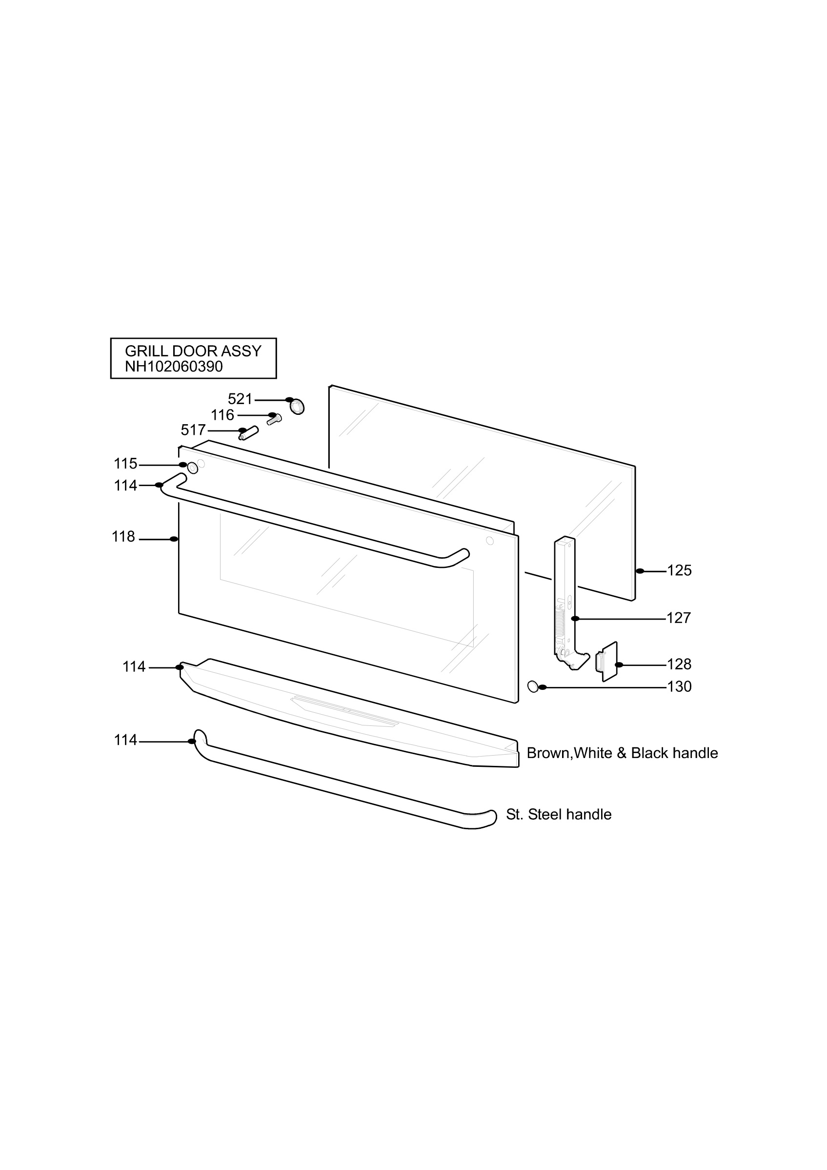 H10 Grill door assy