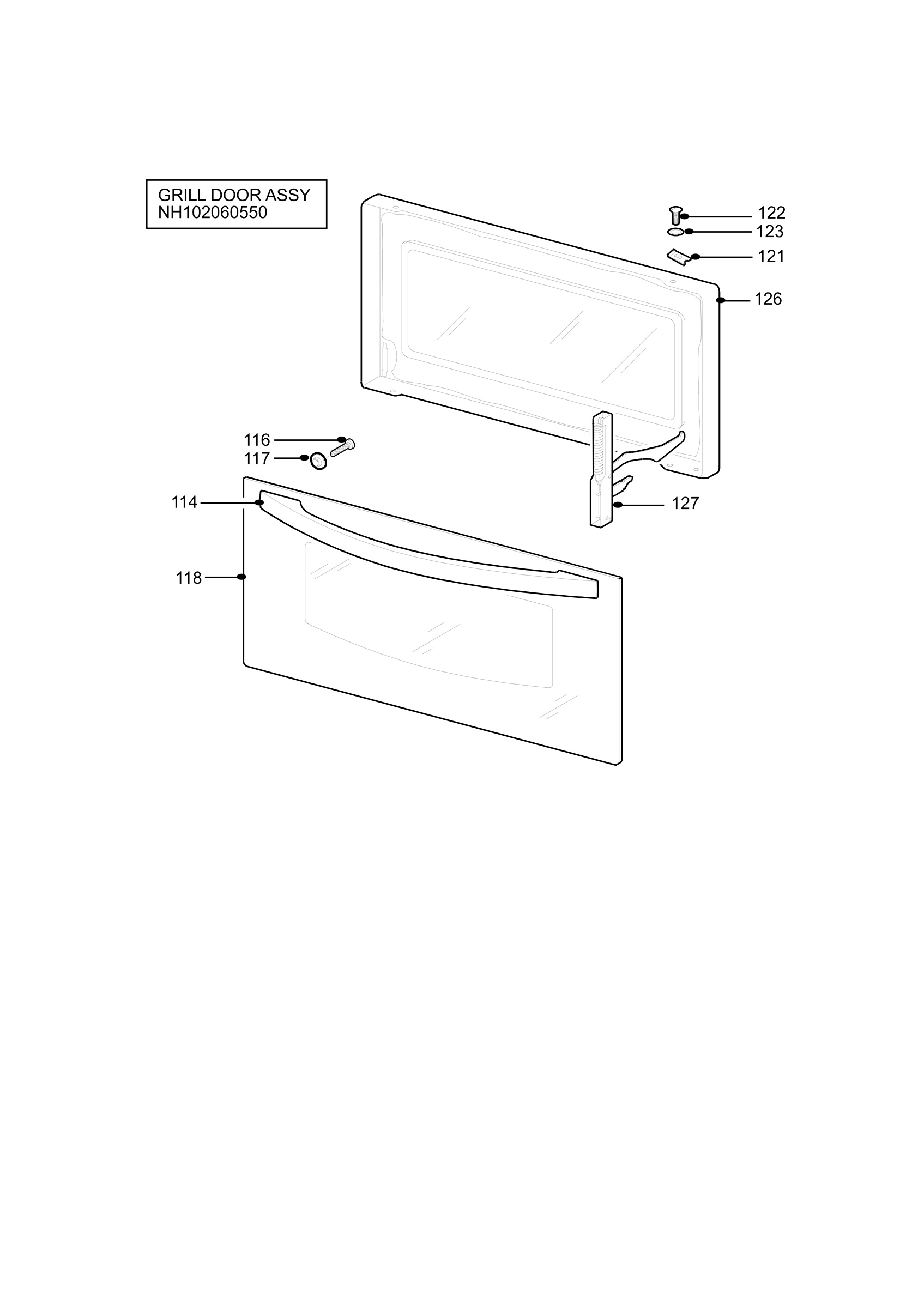 H10 Grill door assy