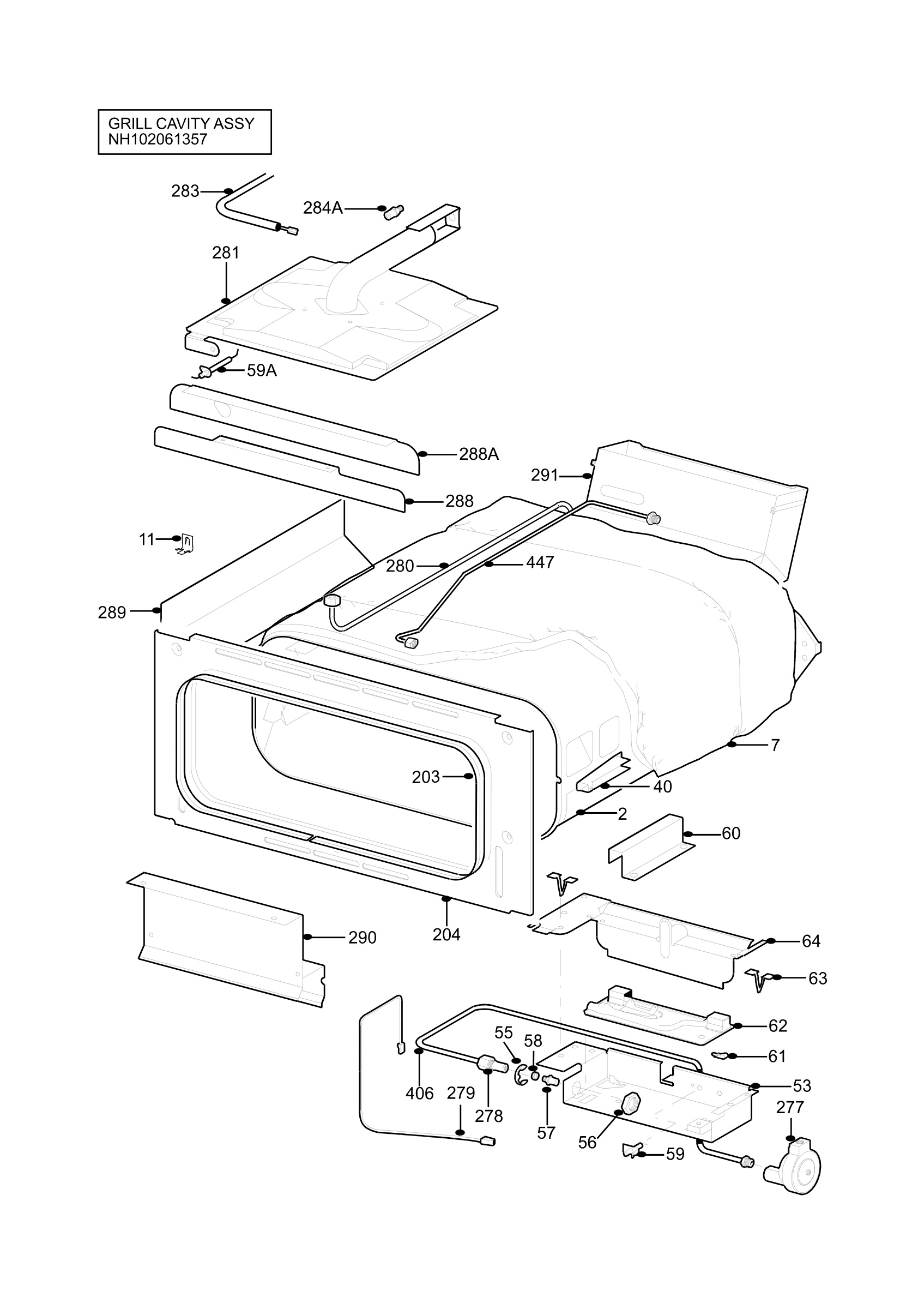 H10 Grill cavity assy