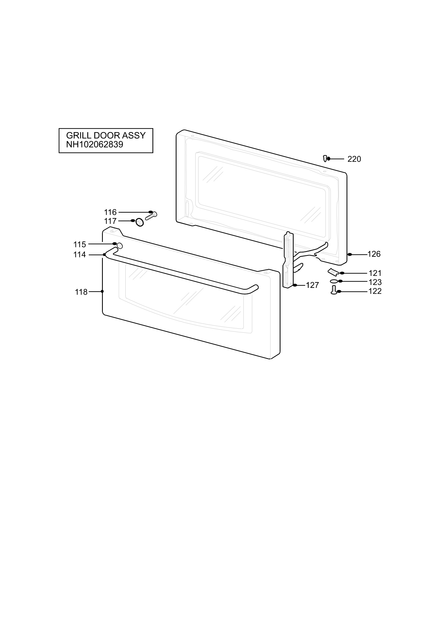 H10 Grill door assy