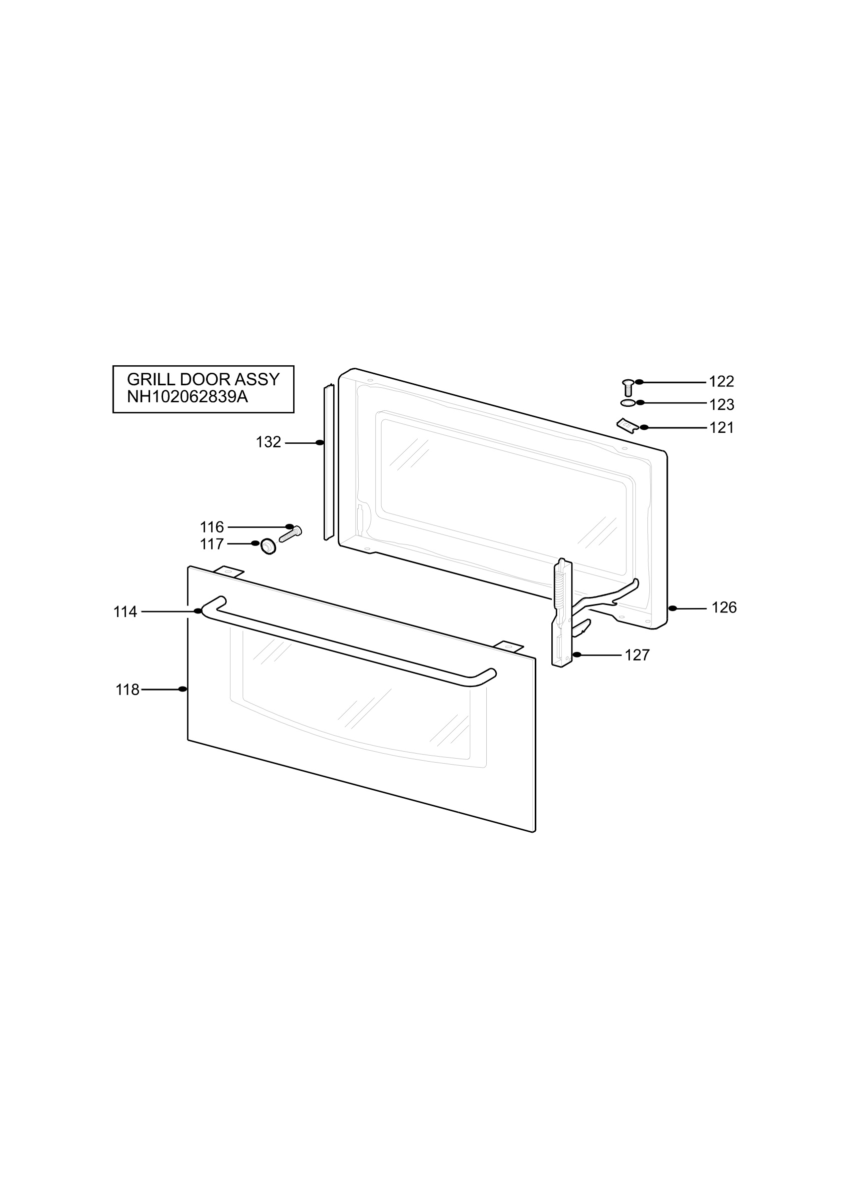 H10 Grill door assy