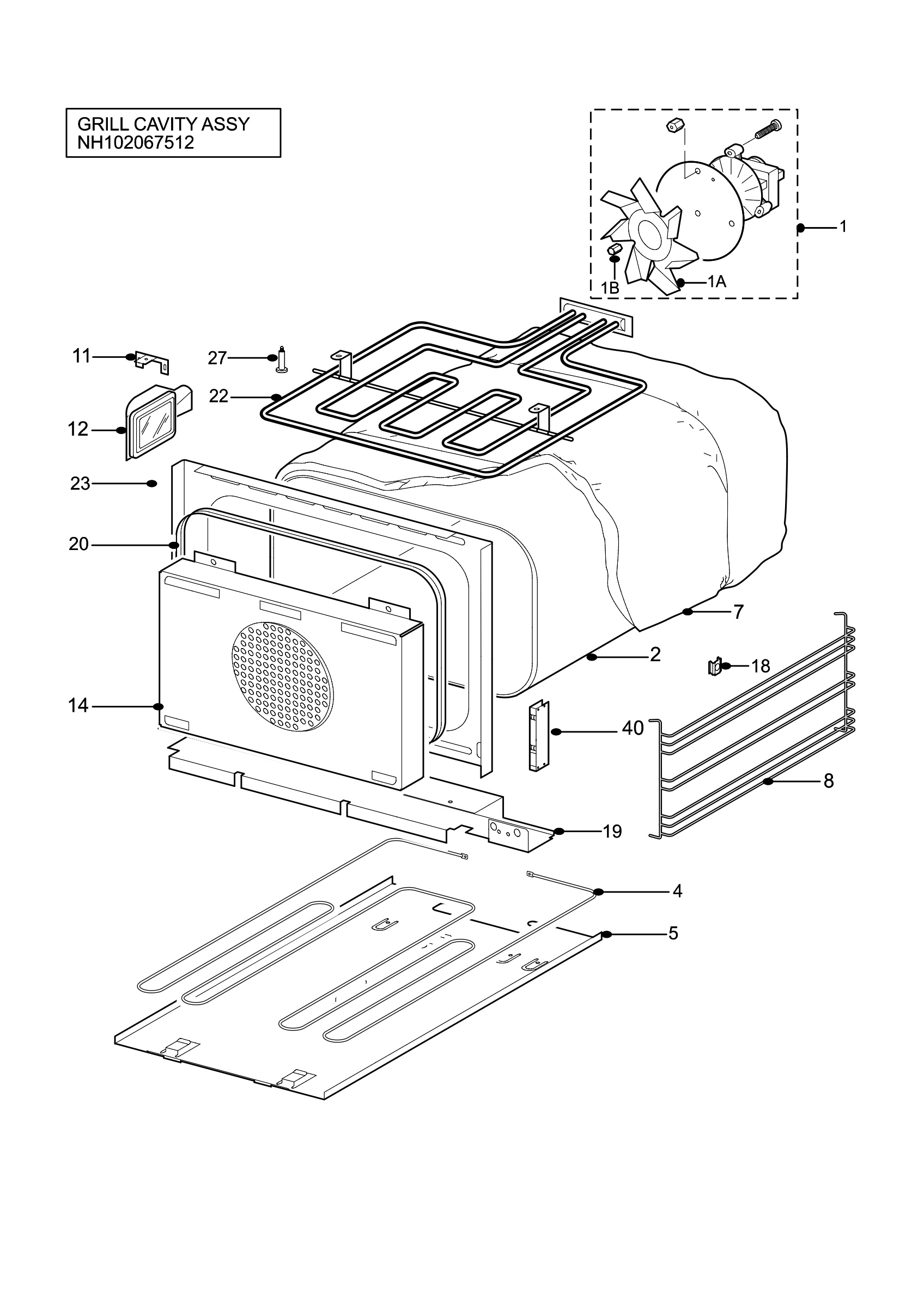 H10 Grill cavity assy