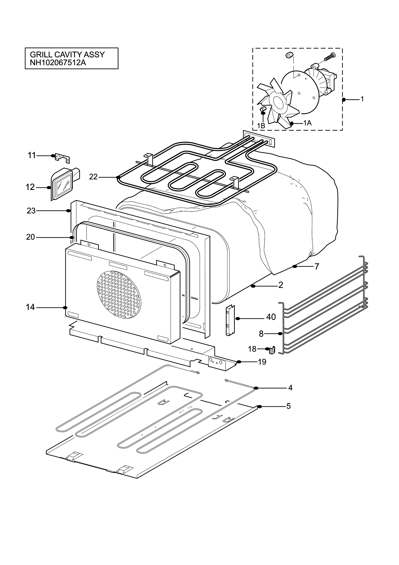 H10 Grill cavity assy