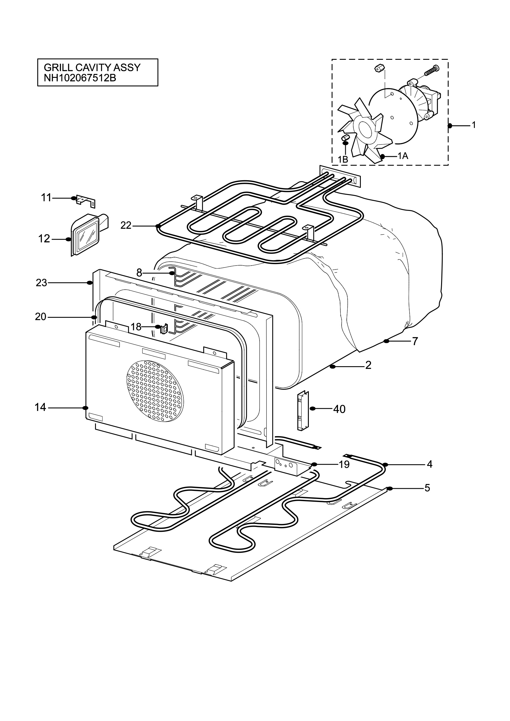 H10 Grill cavity assy