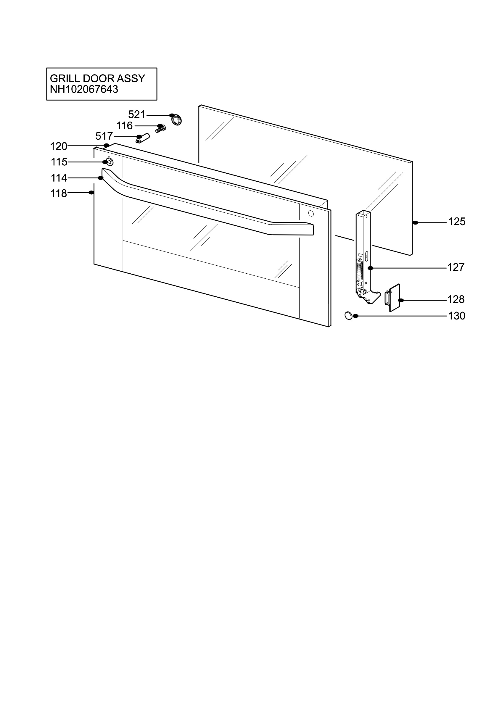 H10 Grill door assy