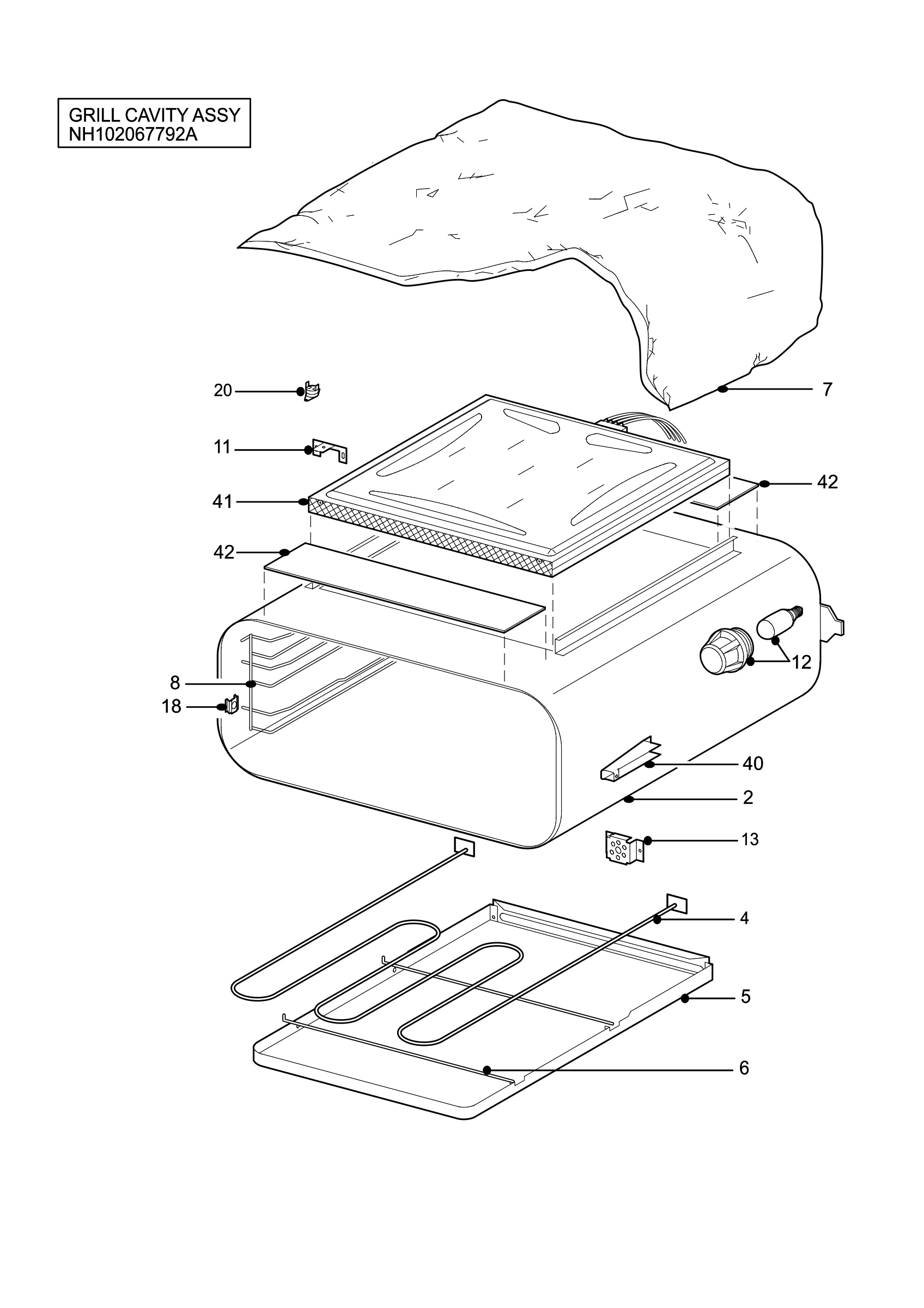 H10 Grill cavity assy