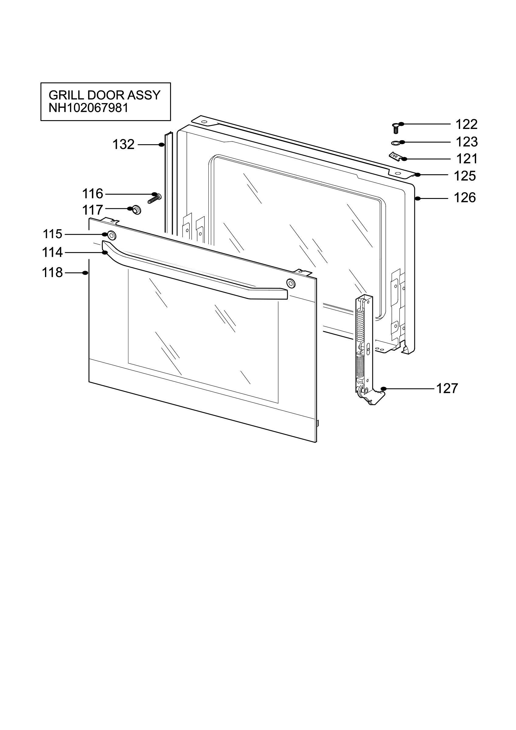 H10 Grill door assy
