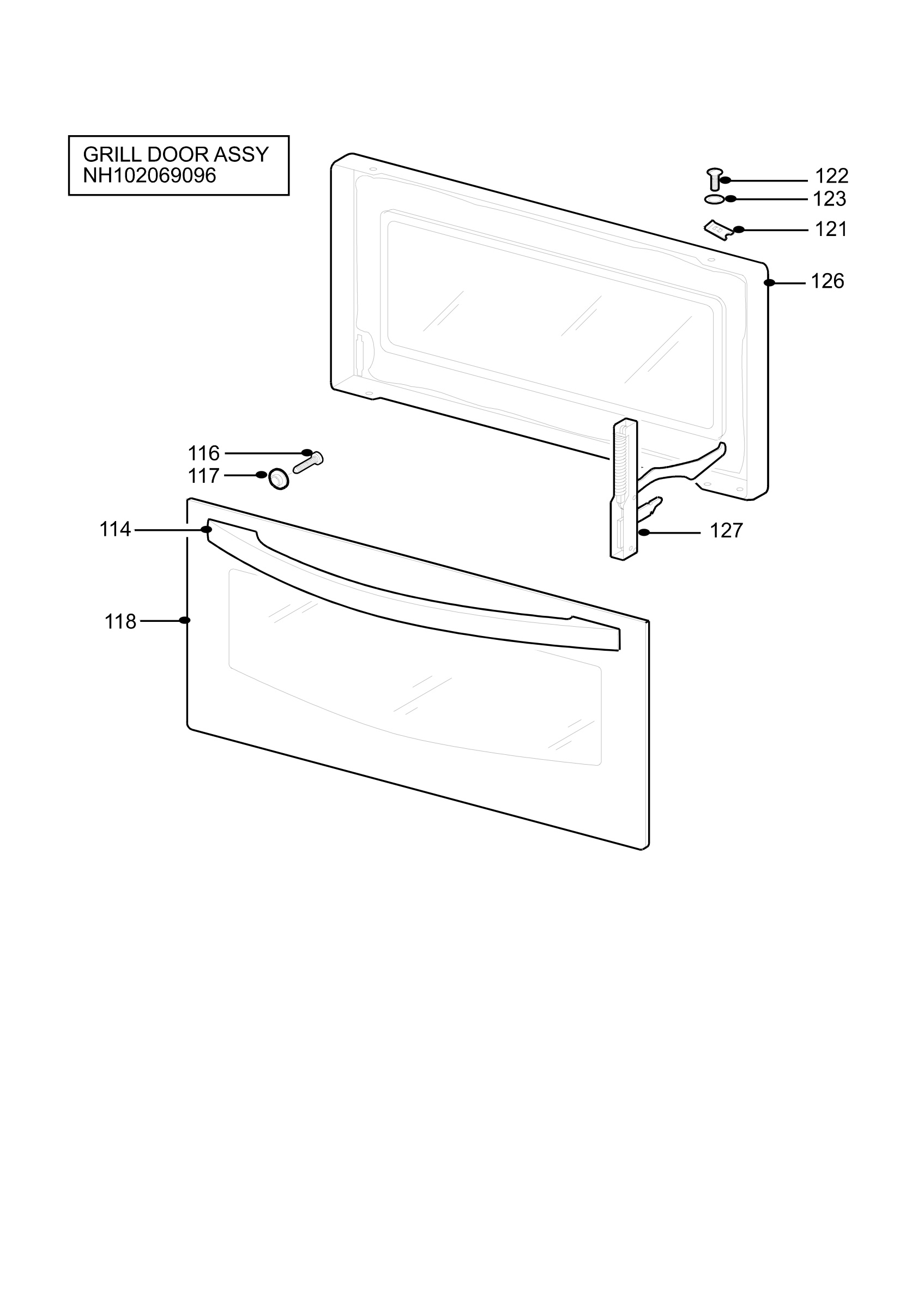 H10 Grill door assy