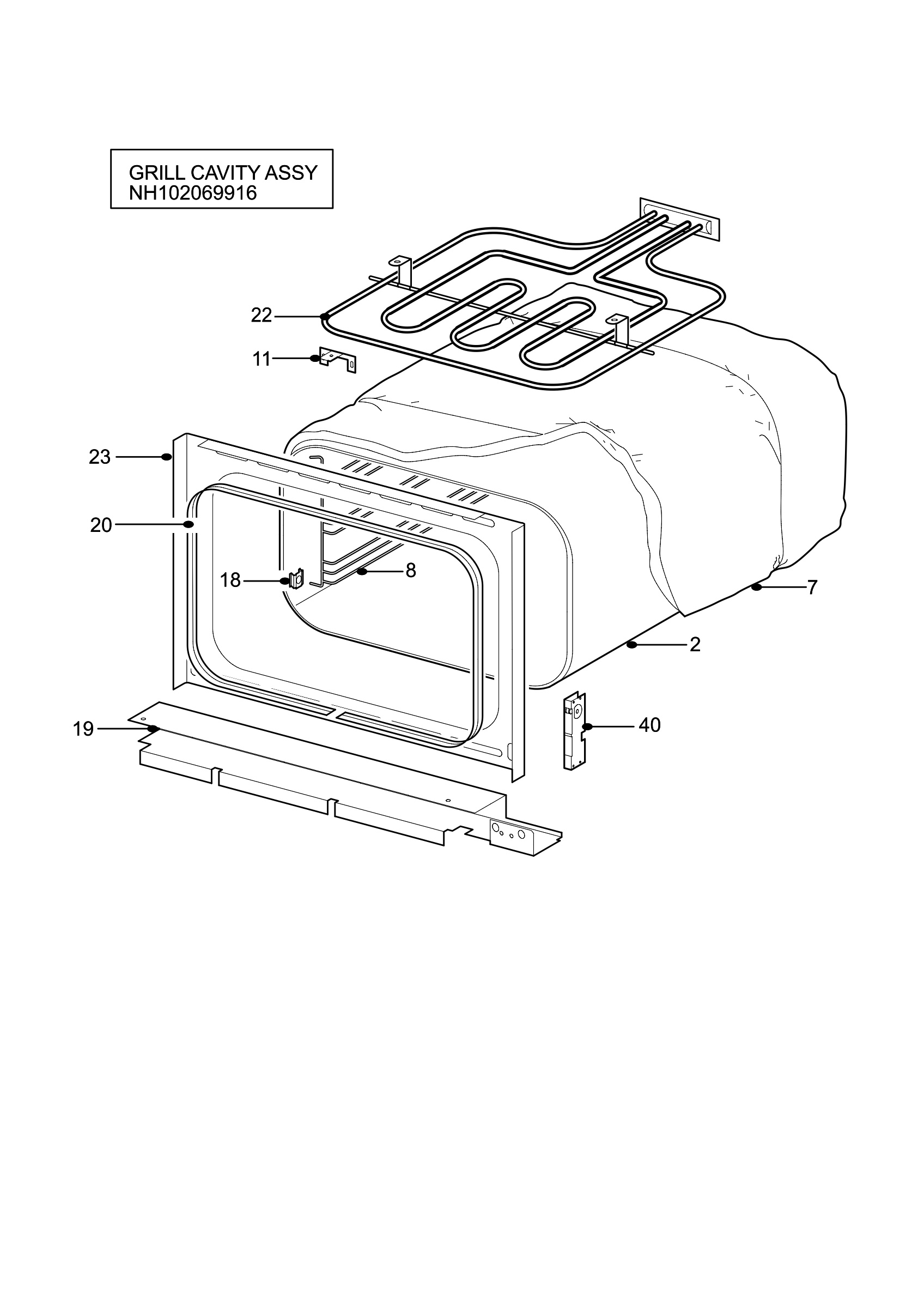 H10 Grill cavity assy