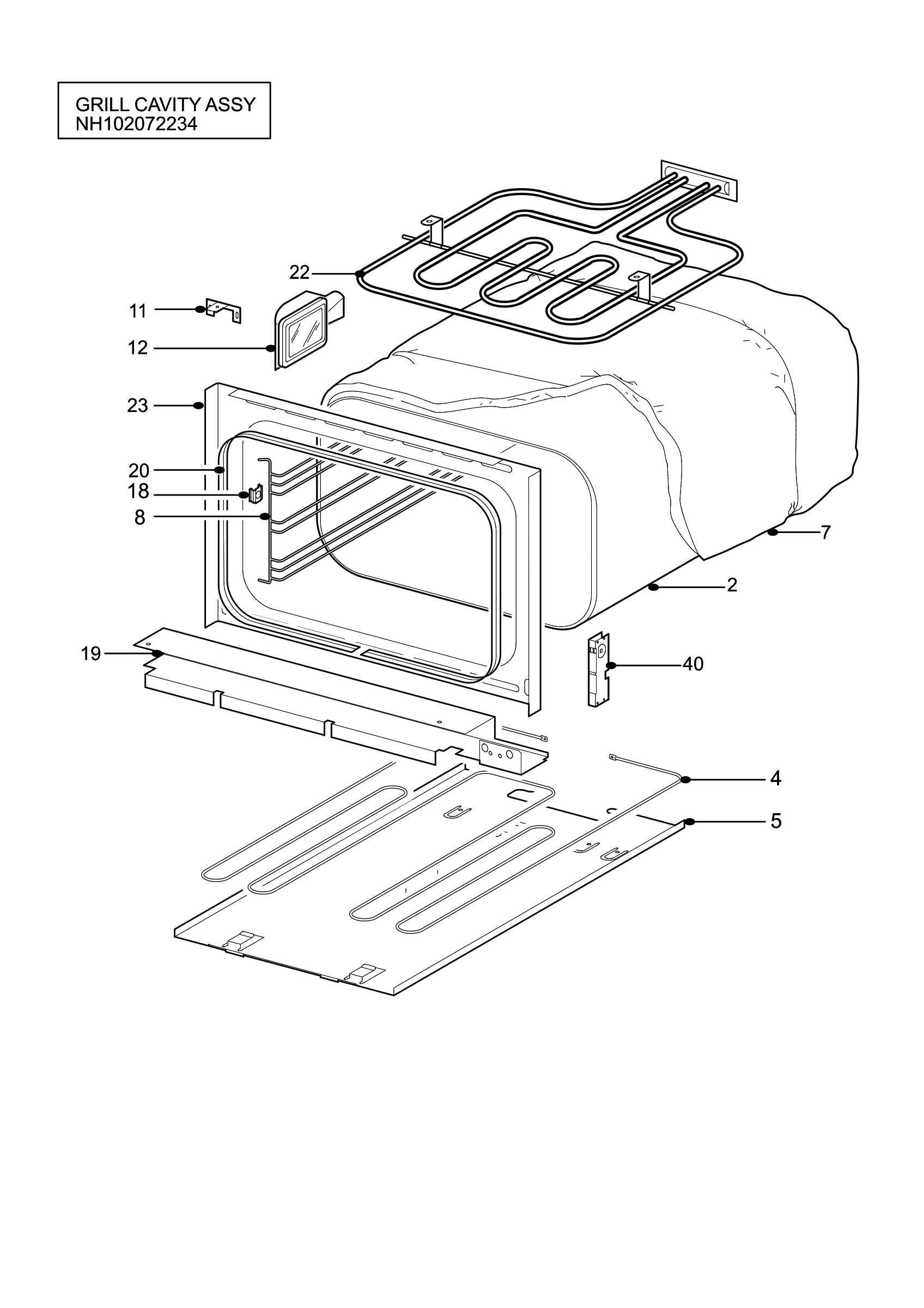 H10 Grill cavity assy