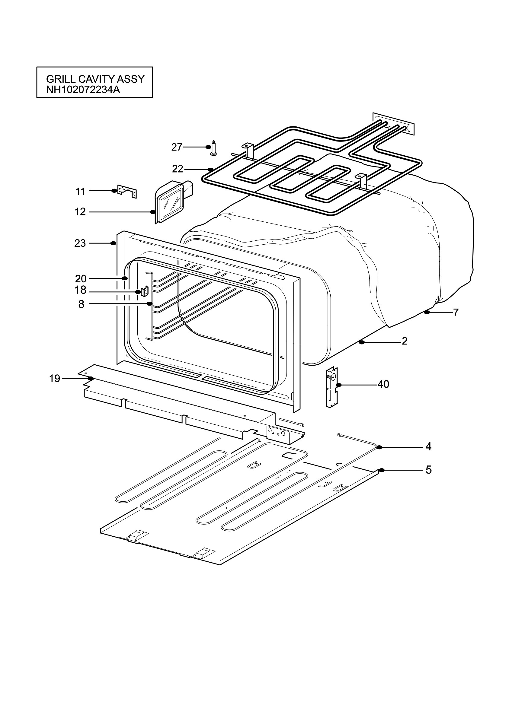H10 Grill cavity assy