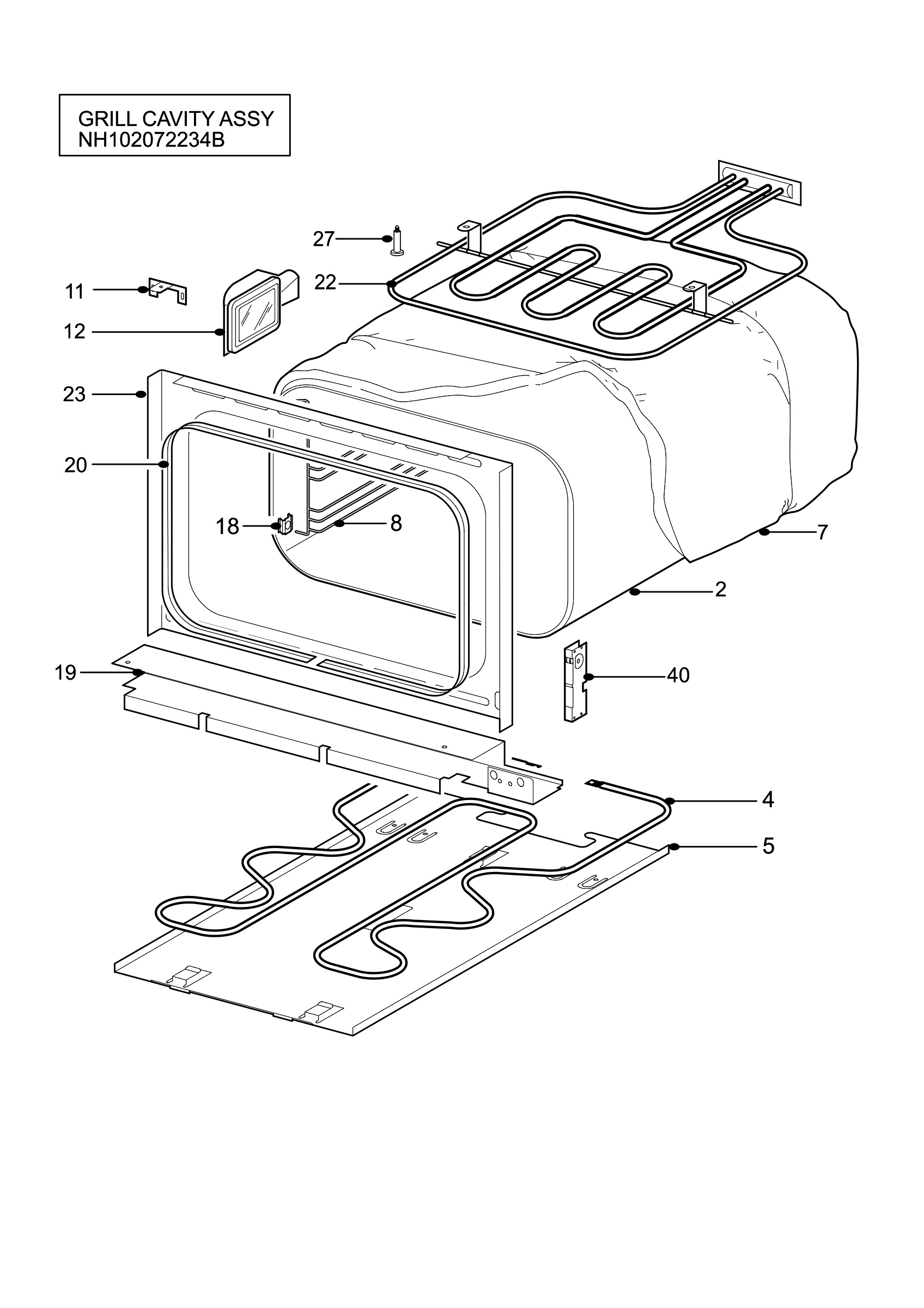 H10 Grill cavity assy