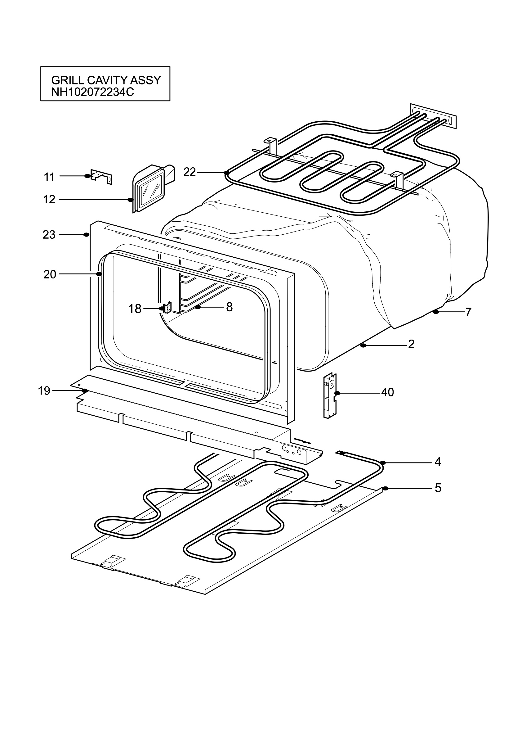 H10 Grill cavity assy