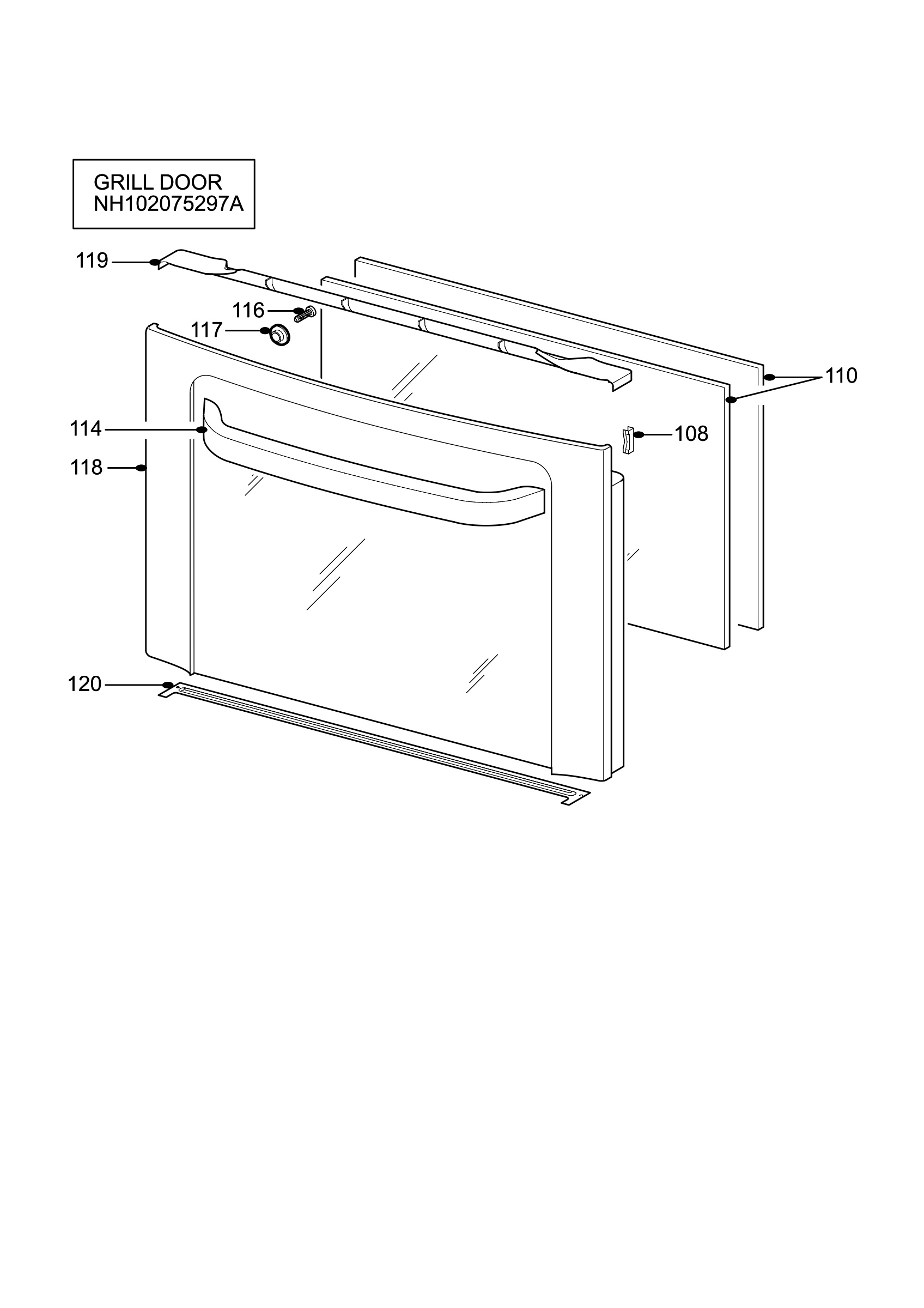 H10 Grill door assy