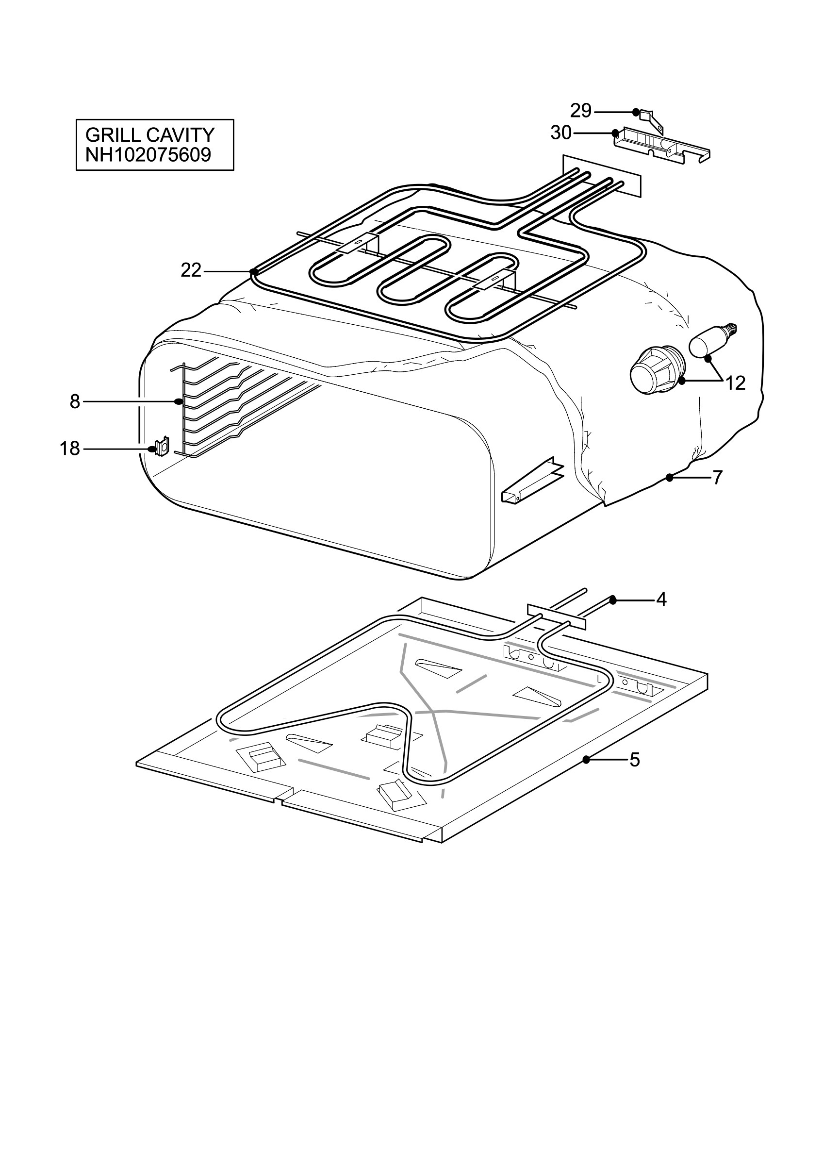 H10 Grill cavity assy