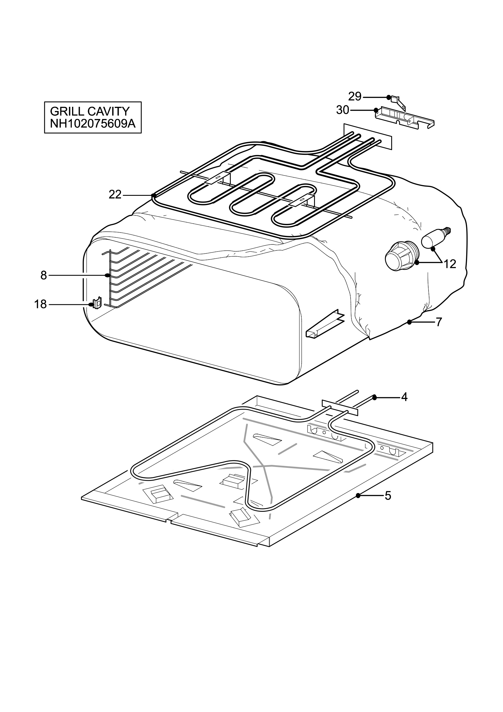 H10 Grill cavity assy