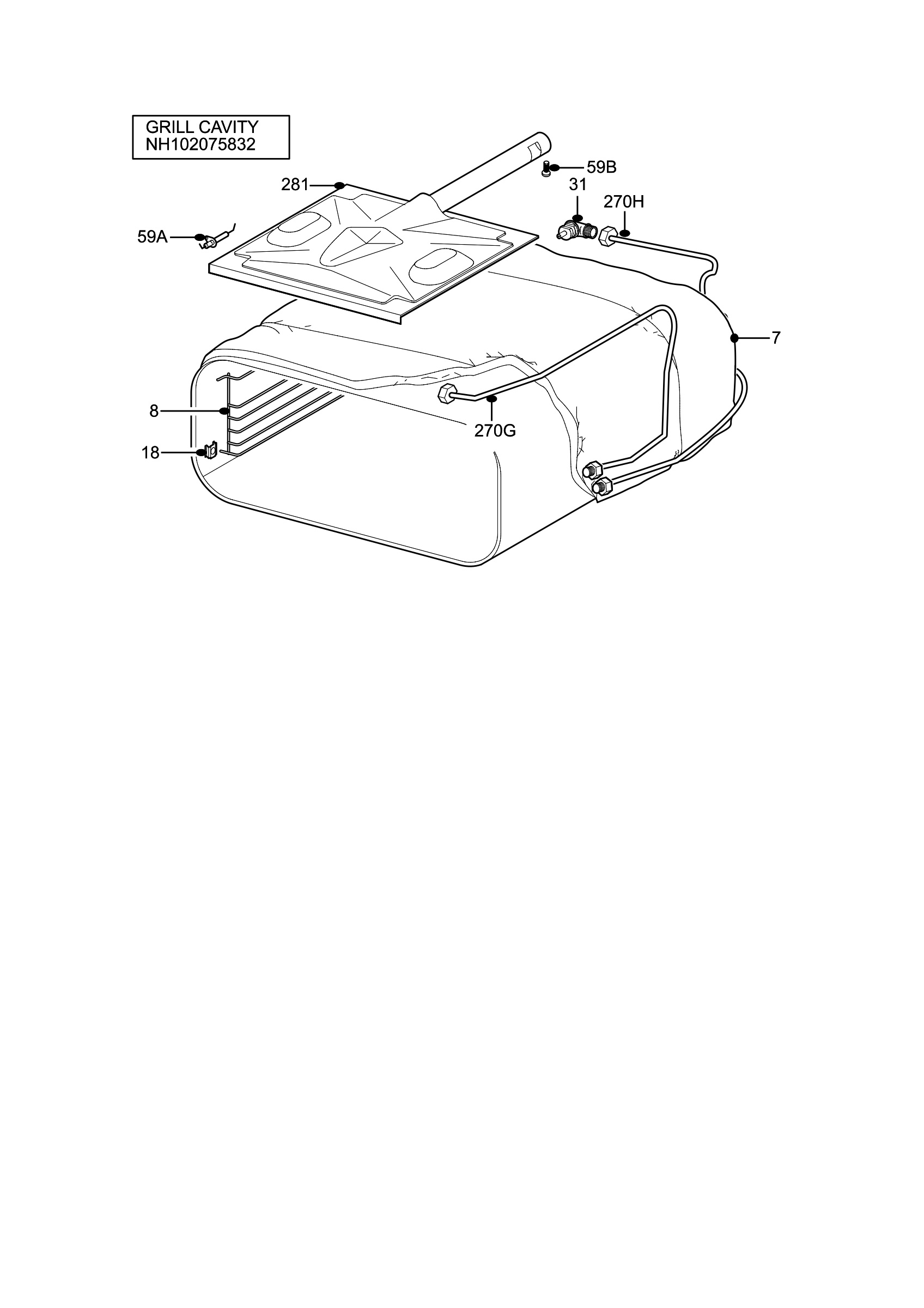 H10 Grill cavity assy