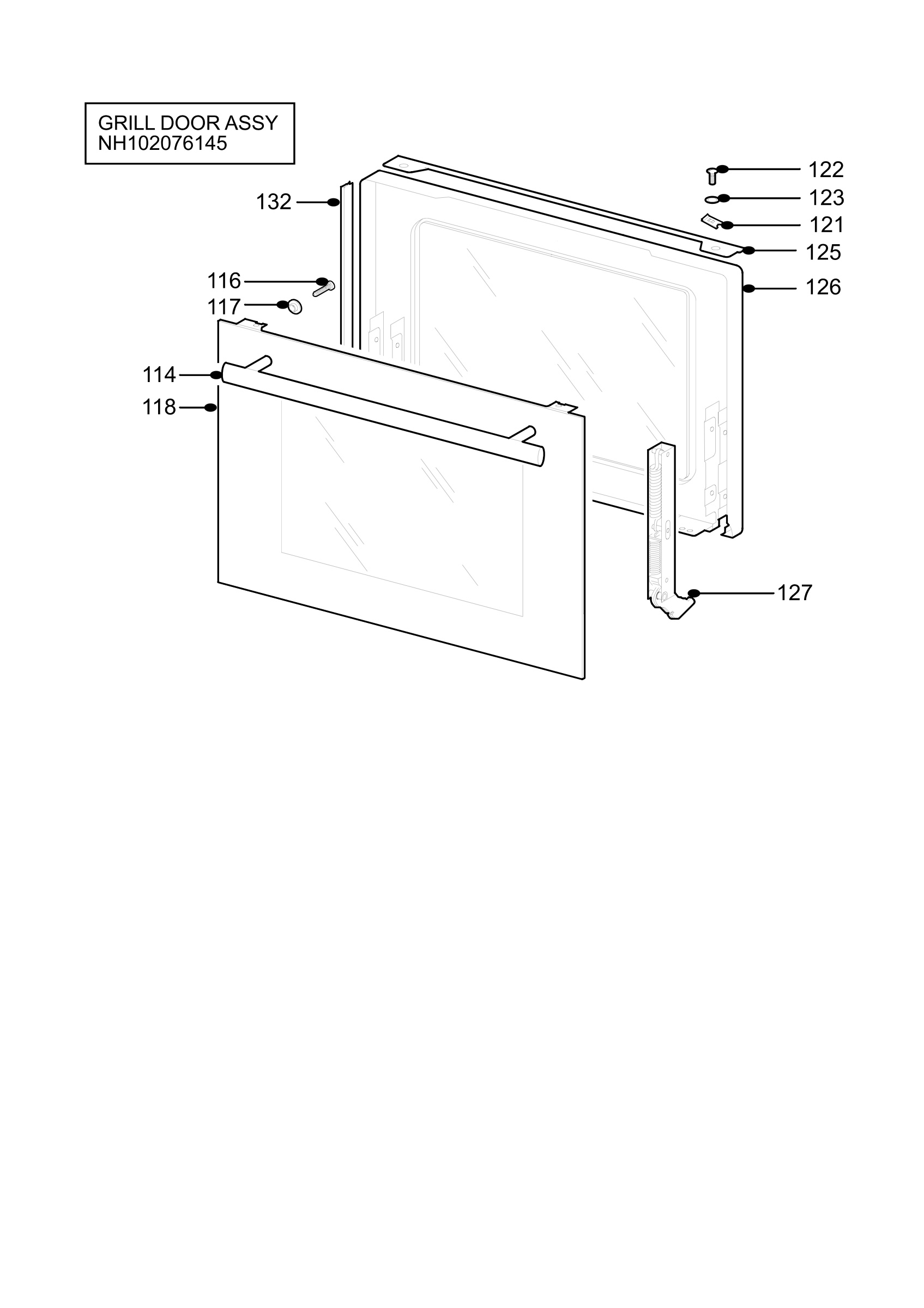H10 Grill door assy