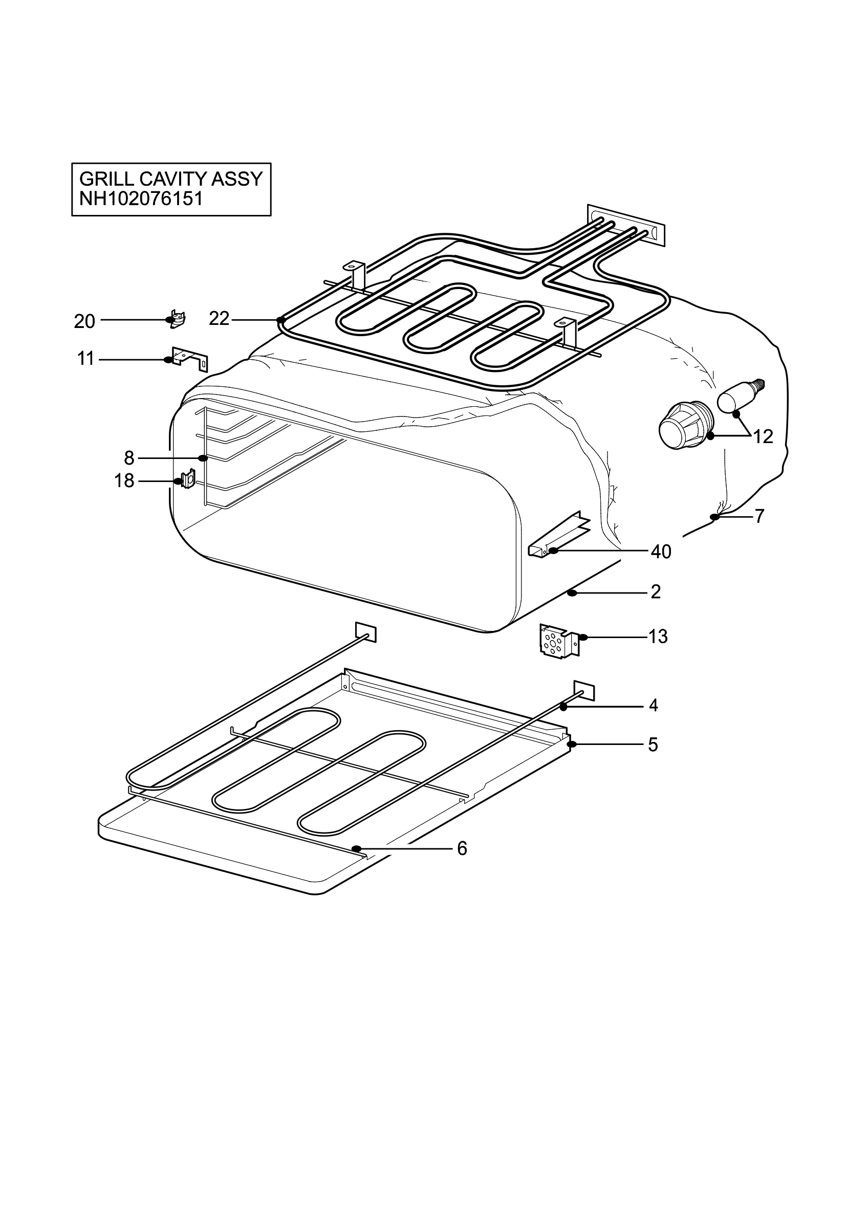 H10 Grill cavity assy