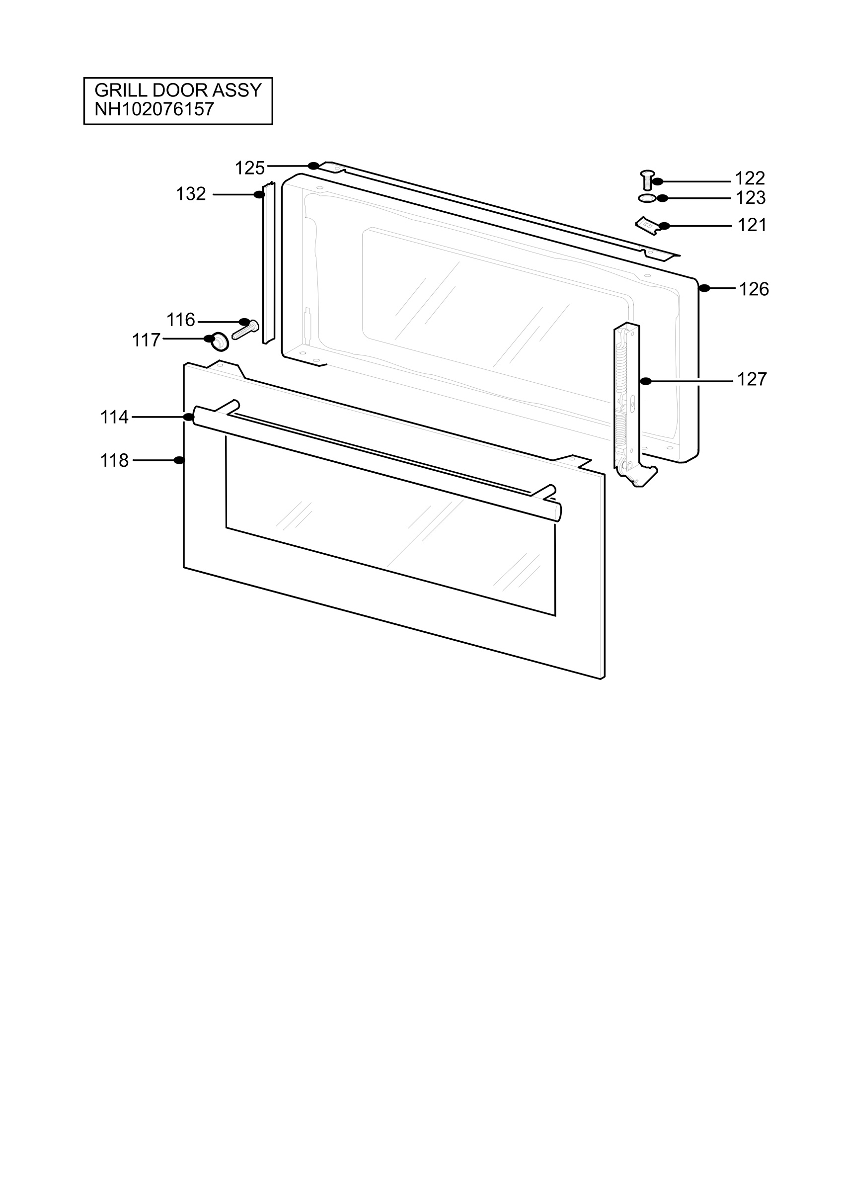 H10 Grill door assy