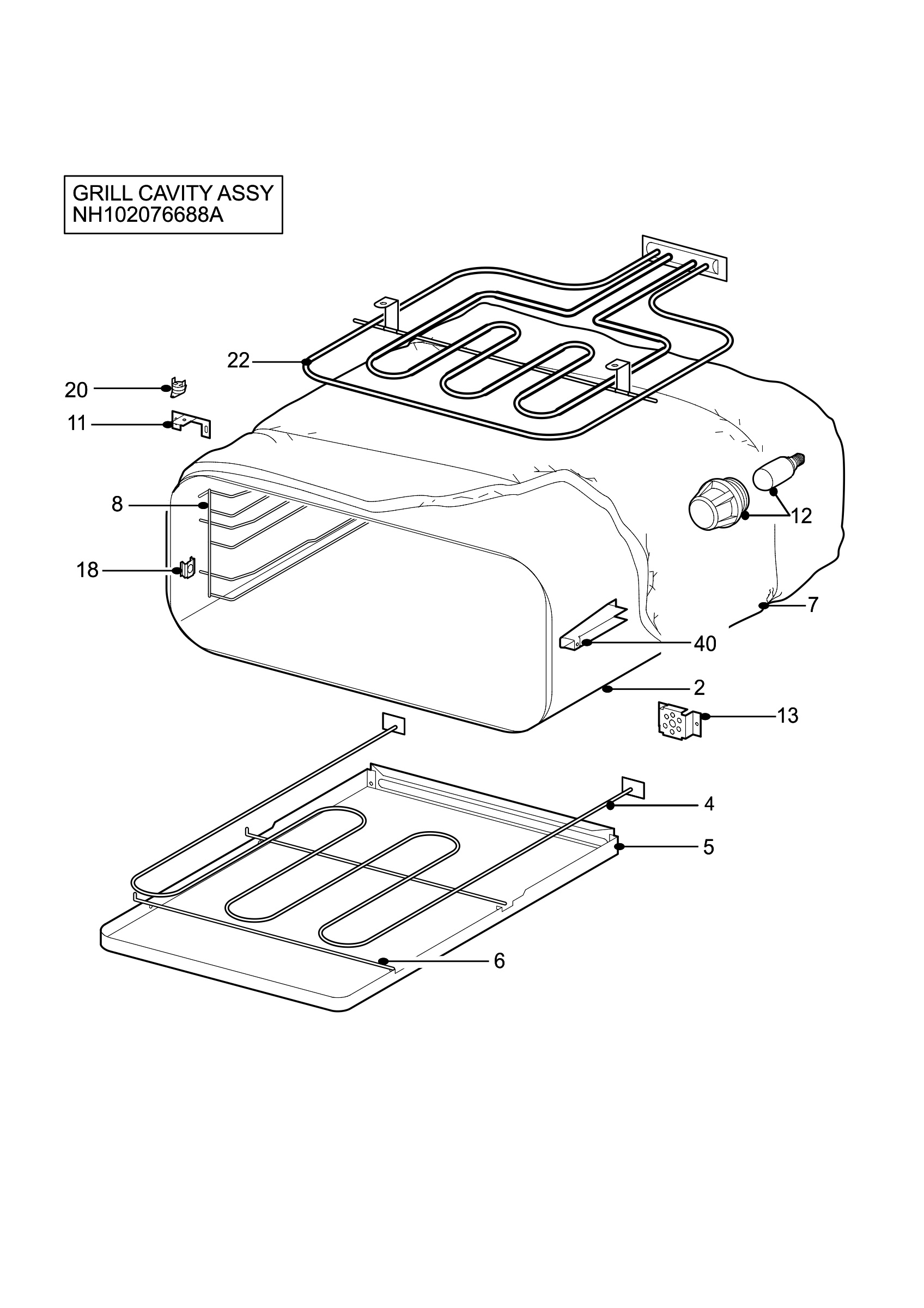 H10 Grill cavity assy