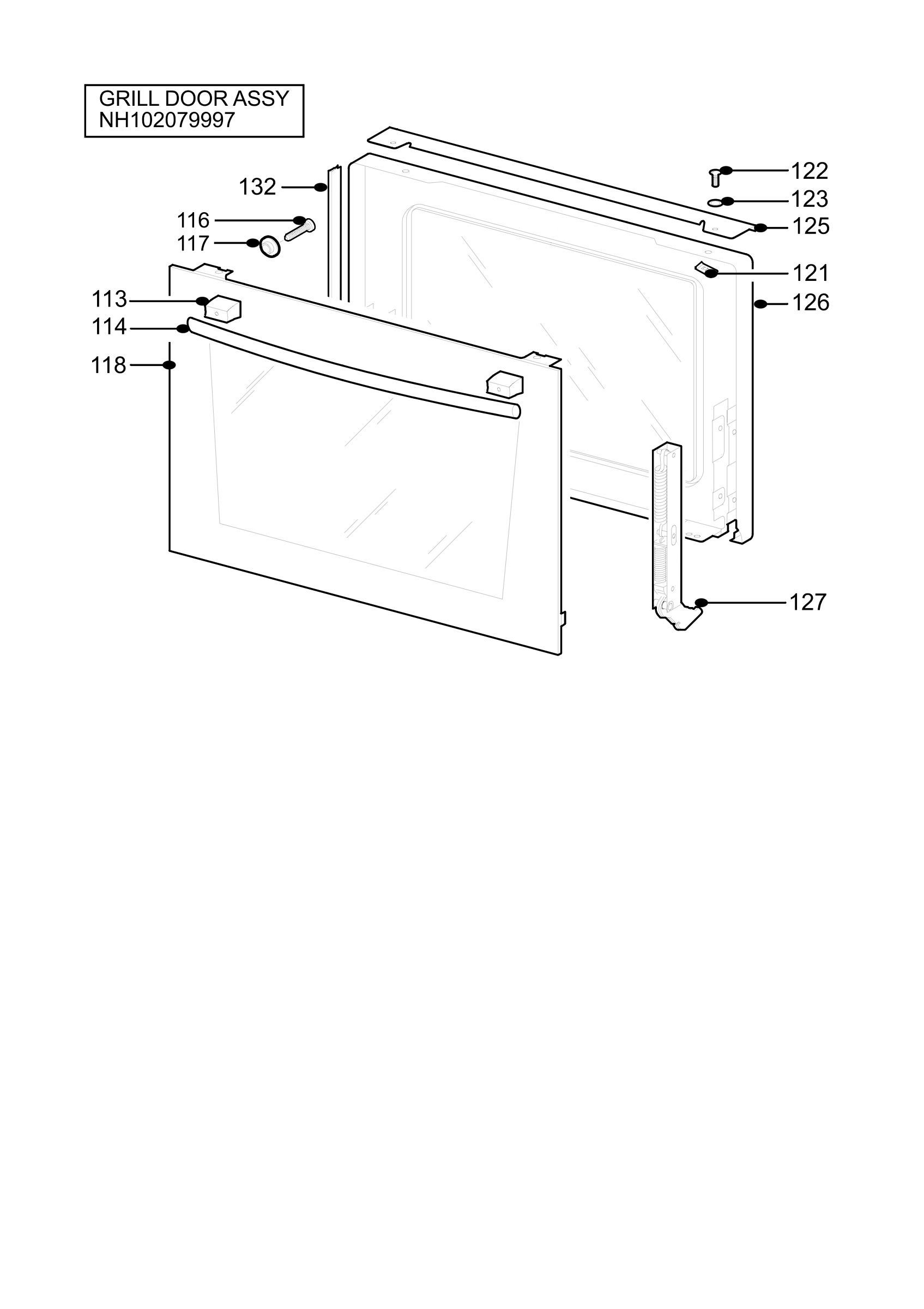 H10 Grill door assy