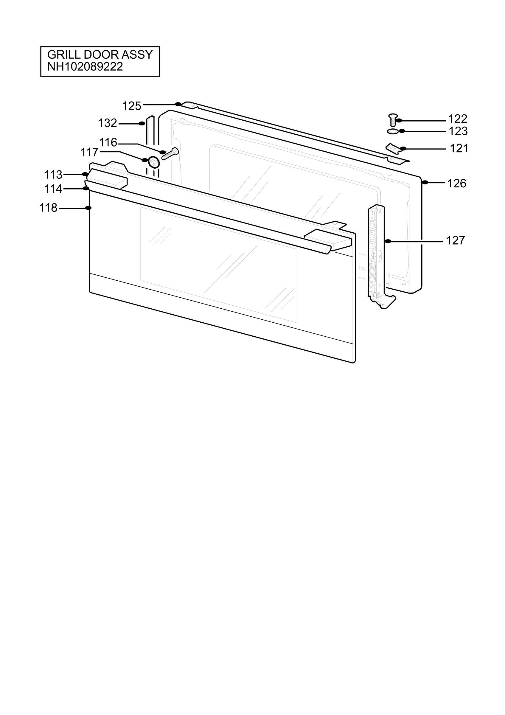 H10 Grill door assy