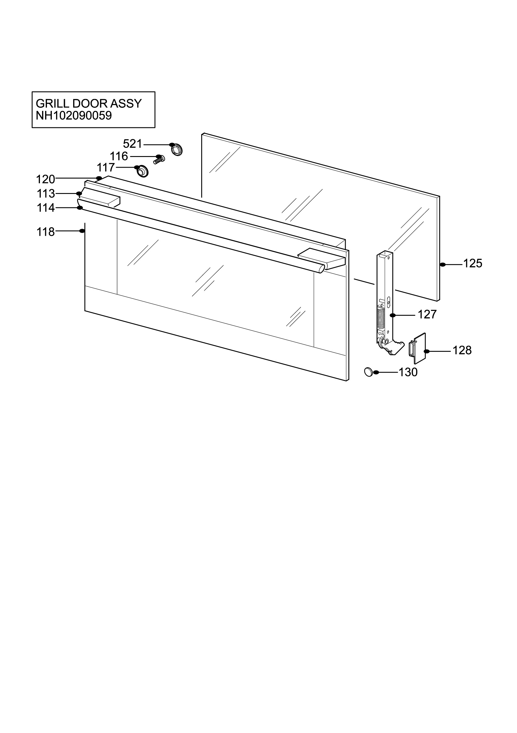 H10 Grill door assy
