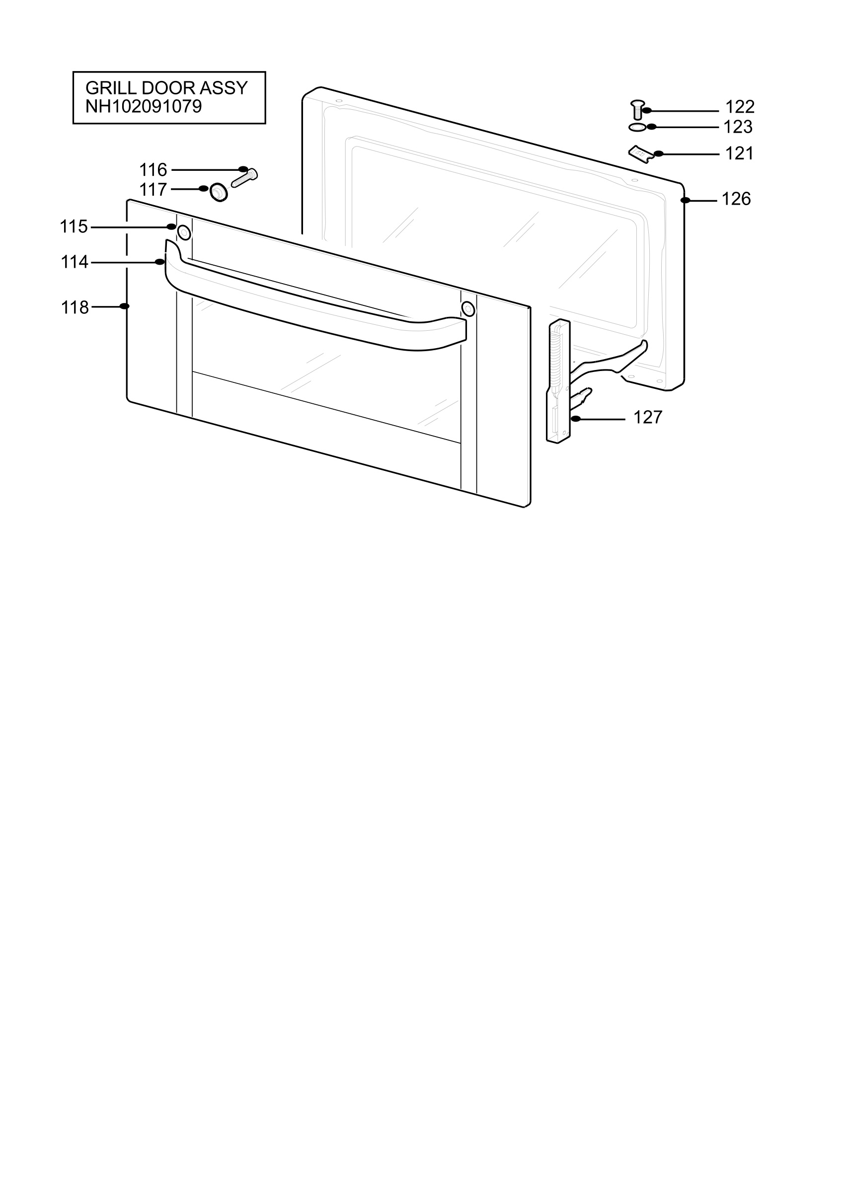 H10 Grill door assy