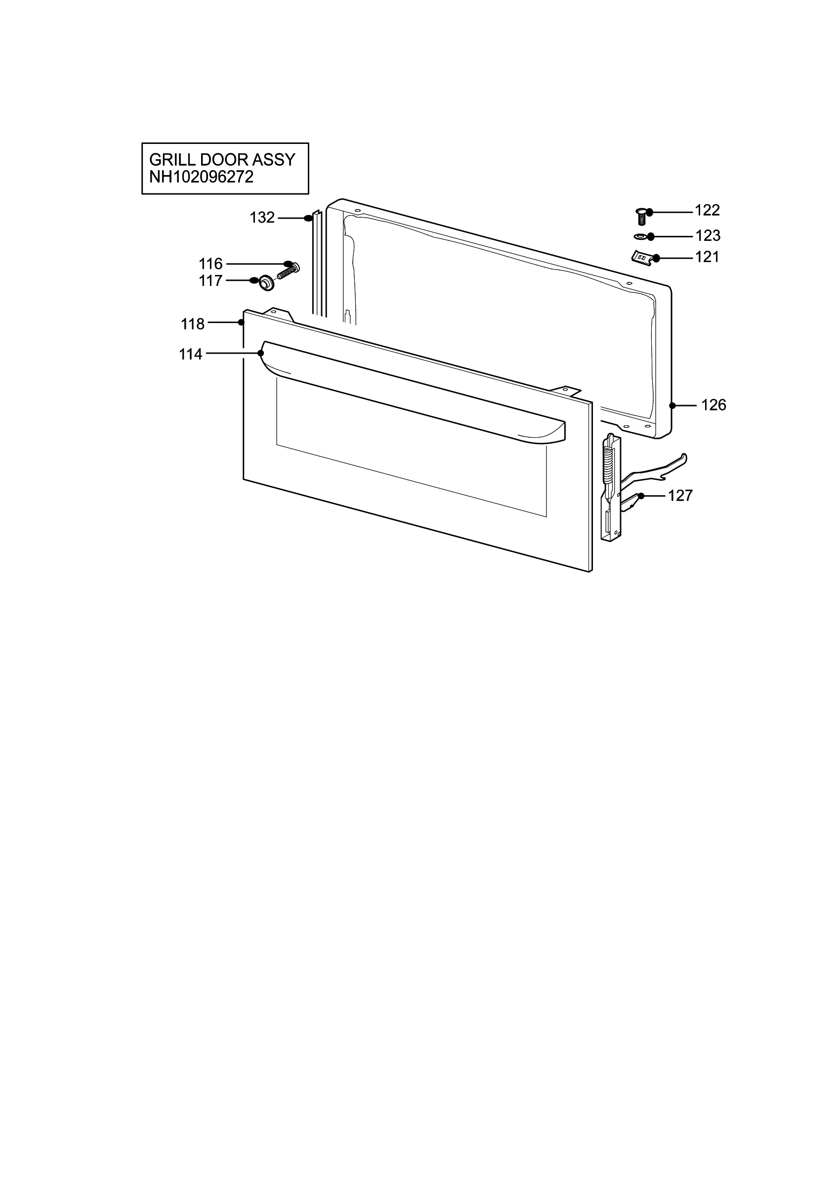 H10 Grill door assy
