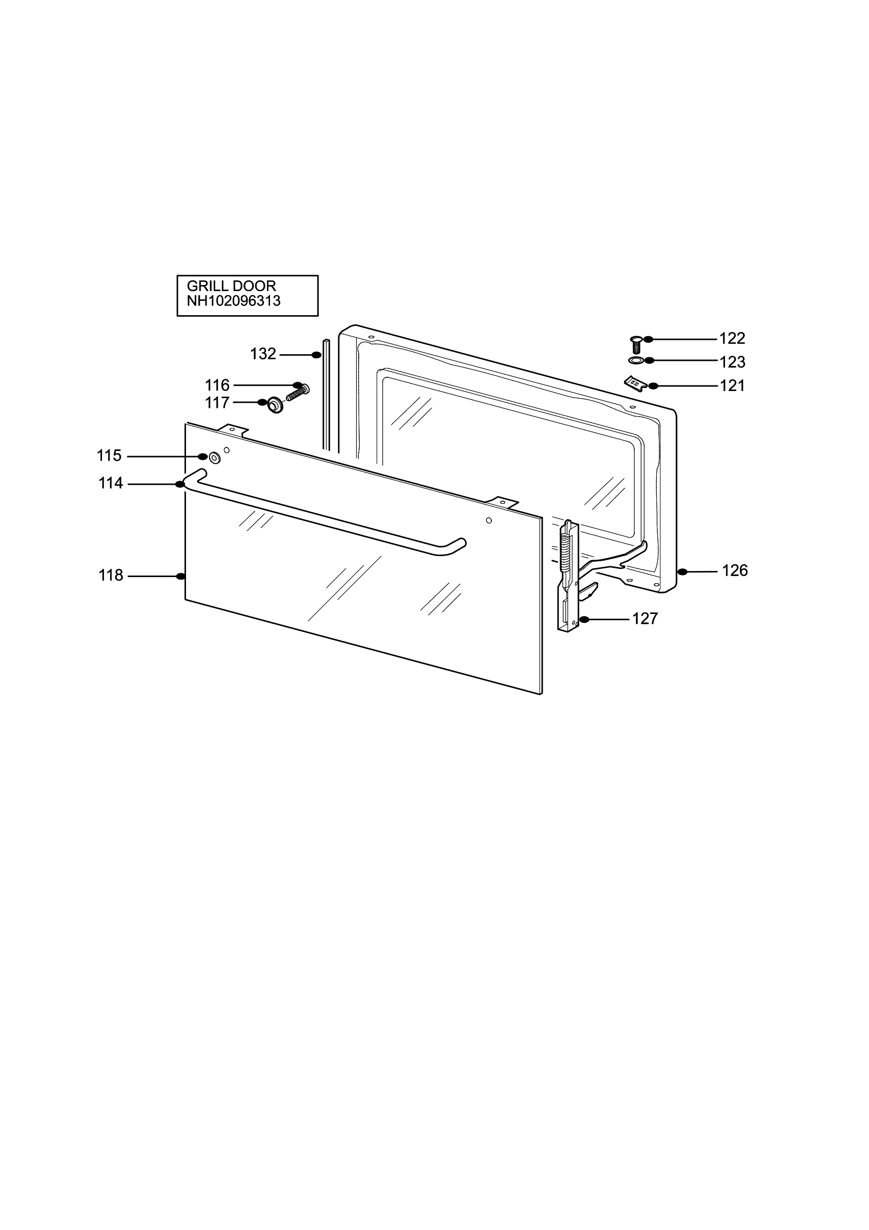 H10 Grill door assy