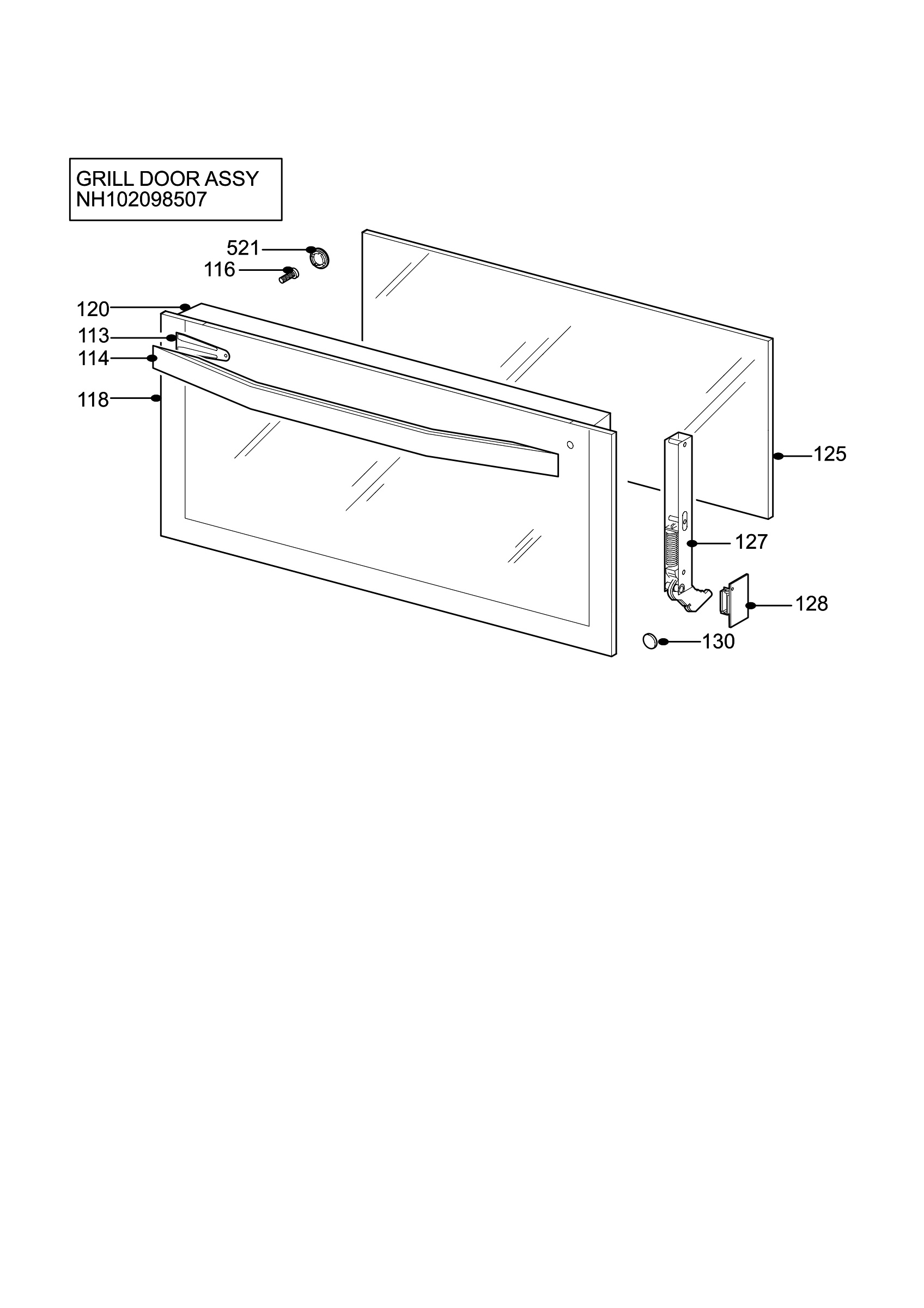 H10 Grill door assy