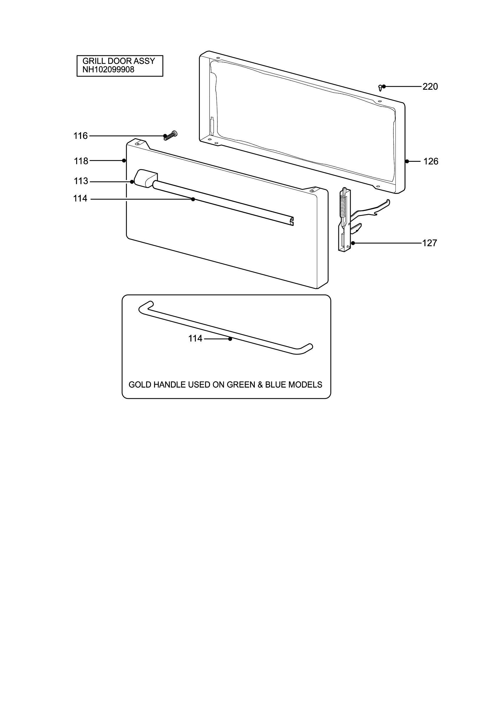H10 Grill door assy