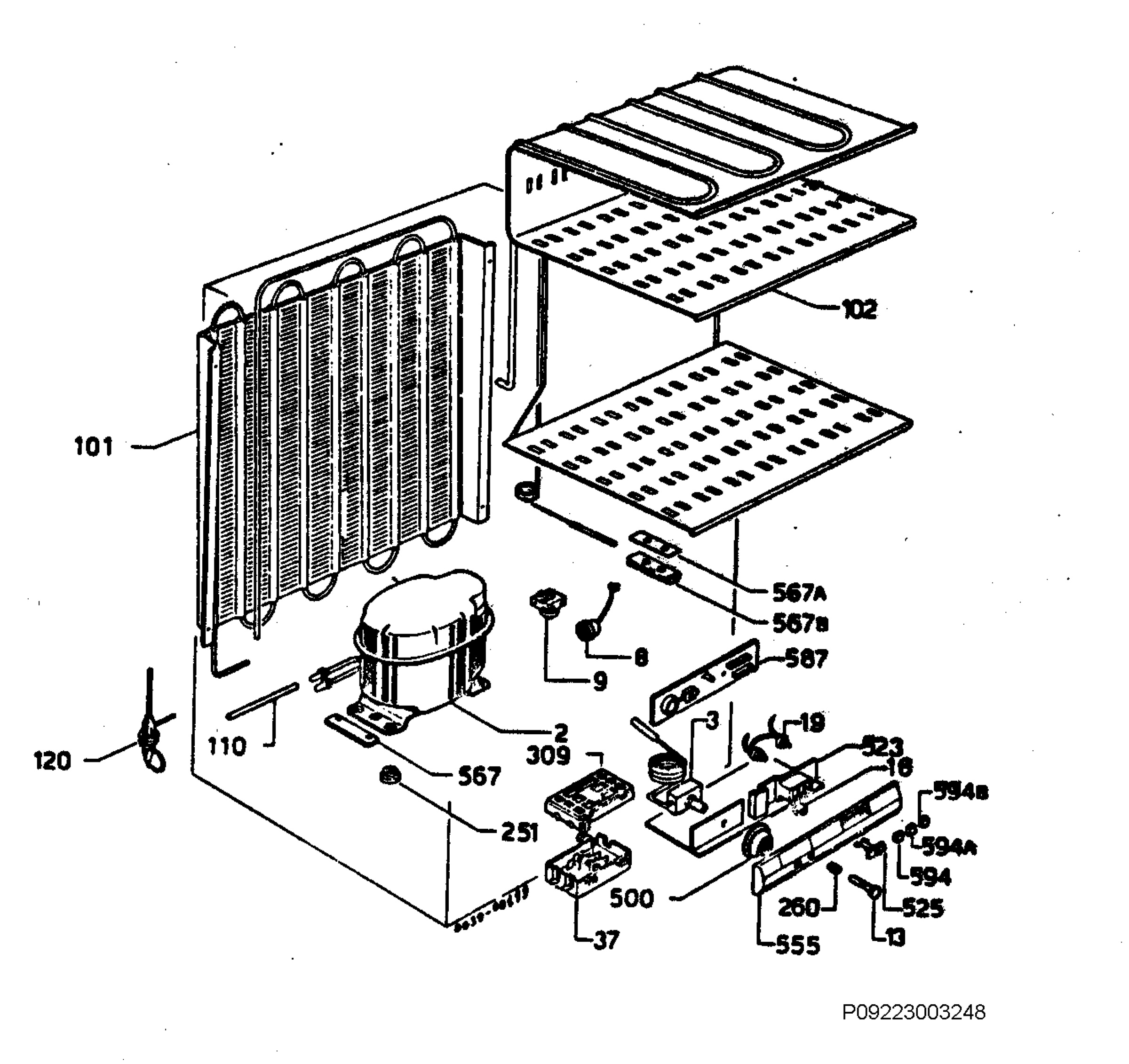 Internal parts freezer