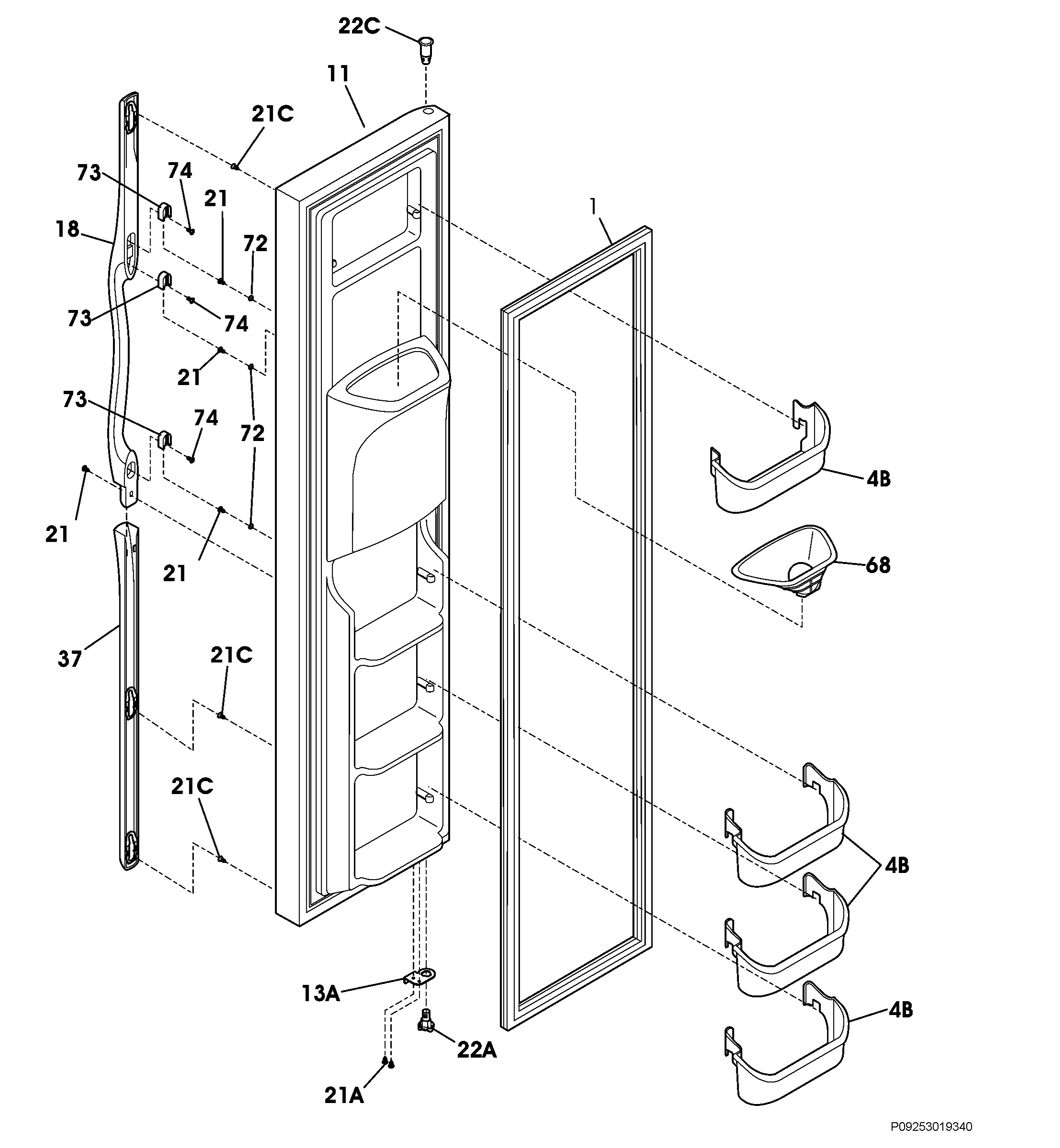 Freezer door