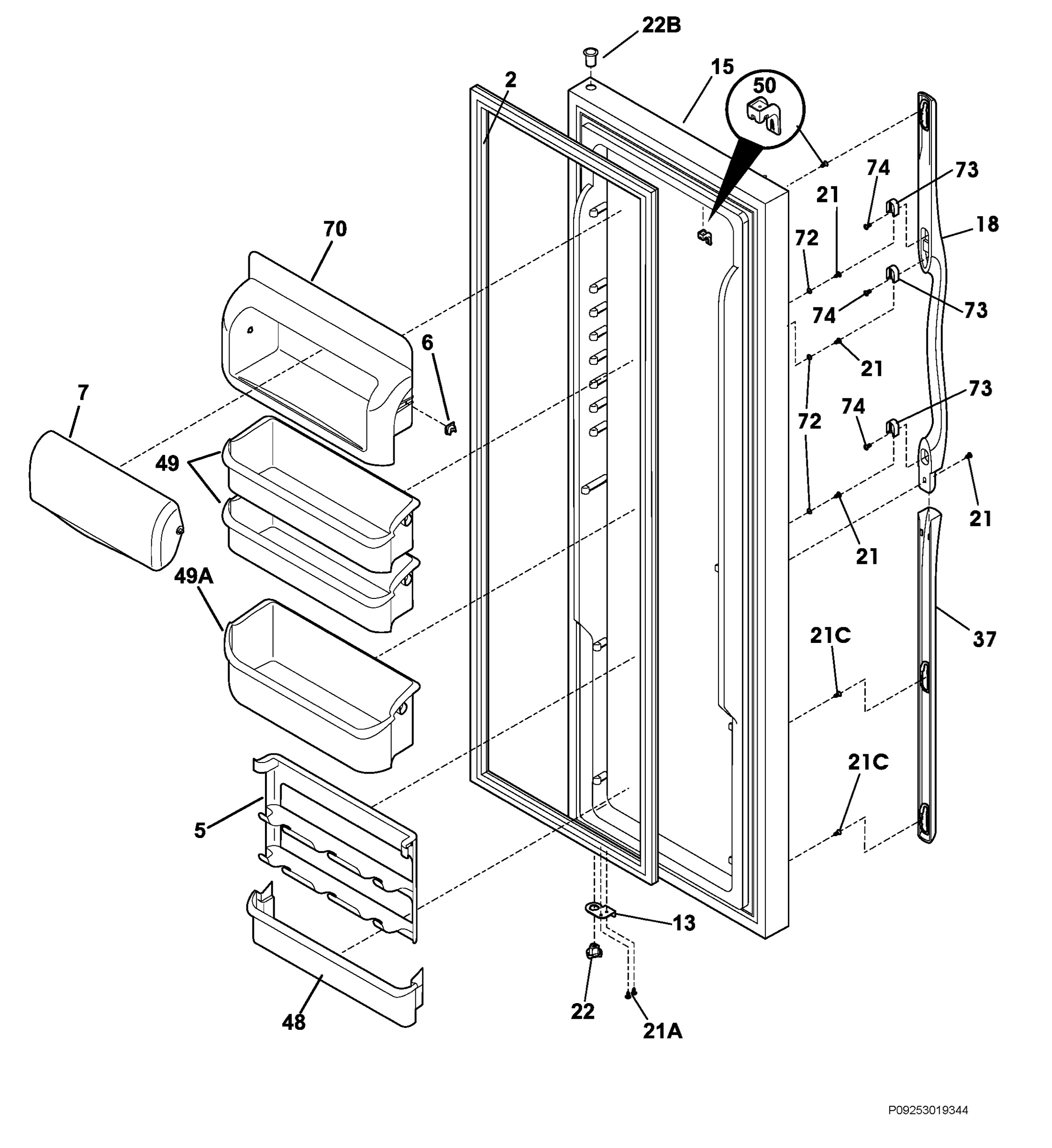 Refrigerator door