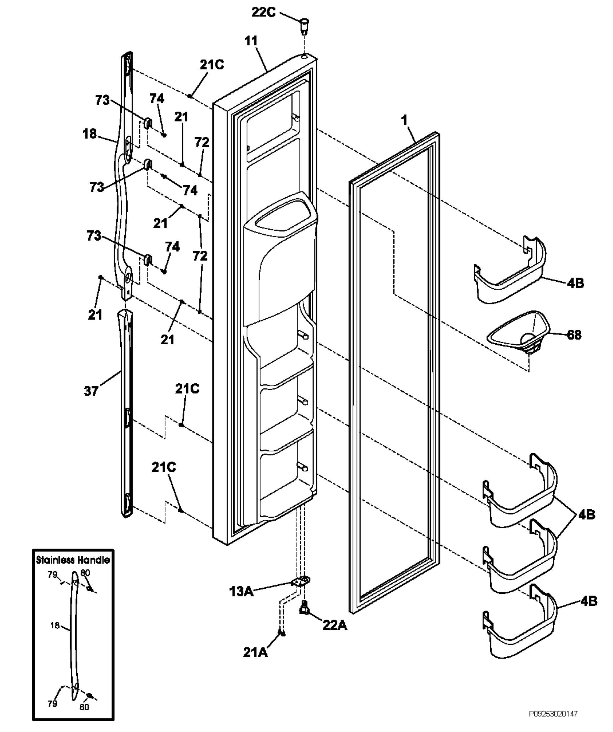Freezer door