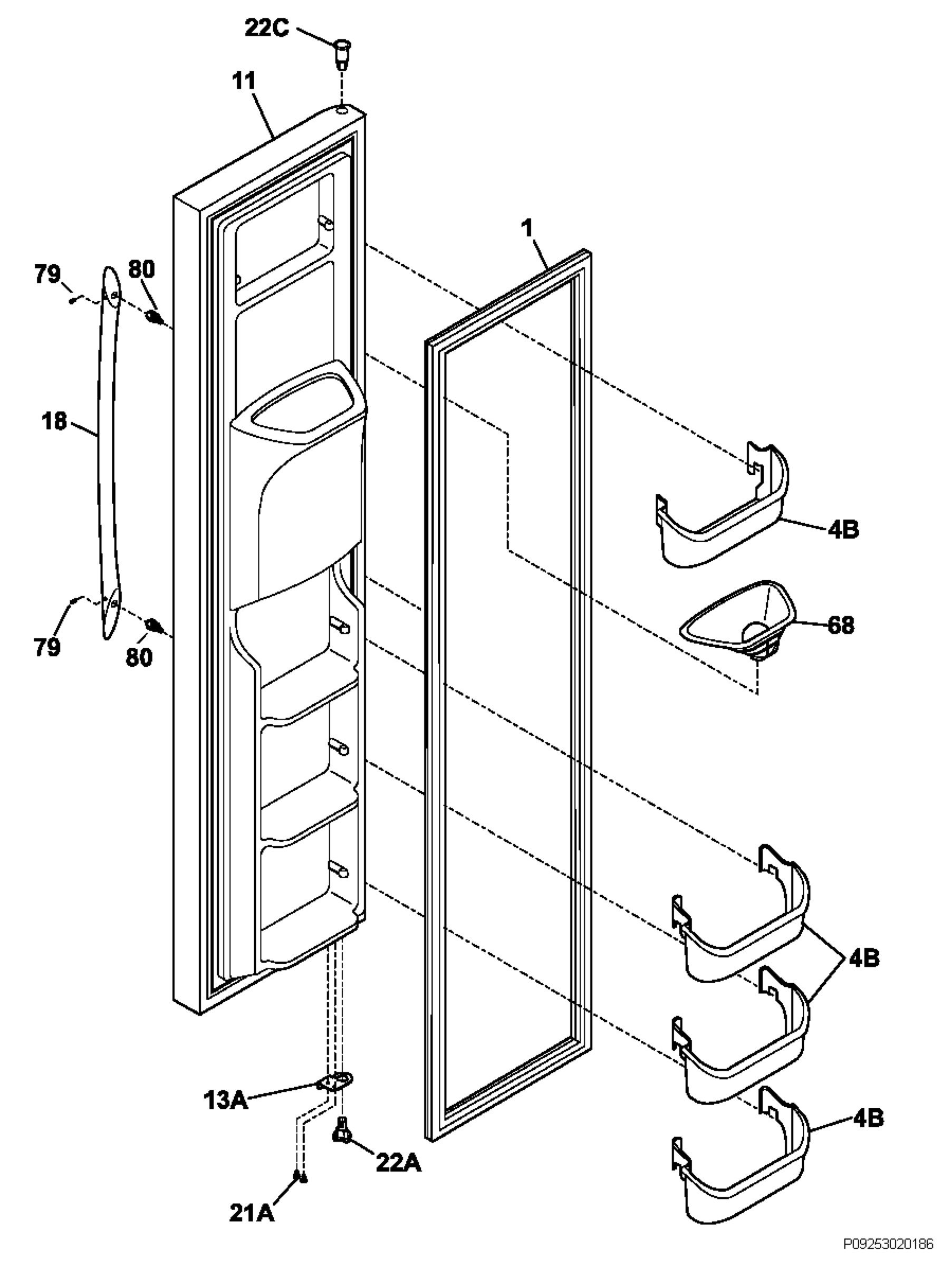 Freezer door