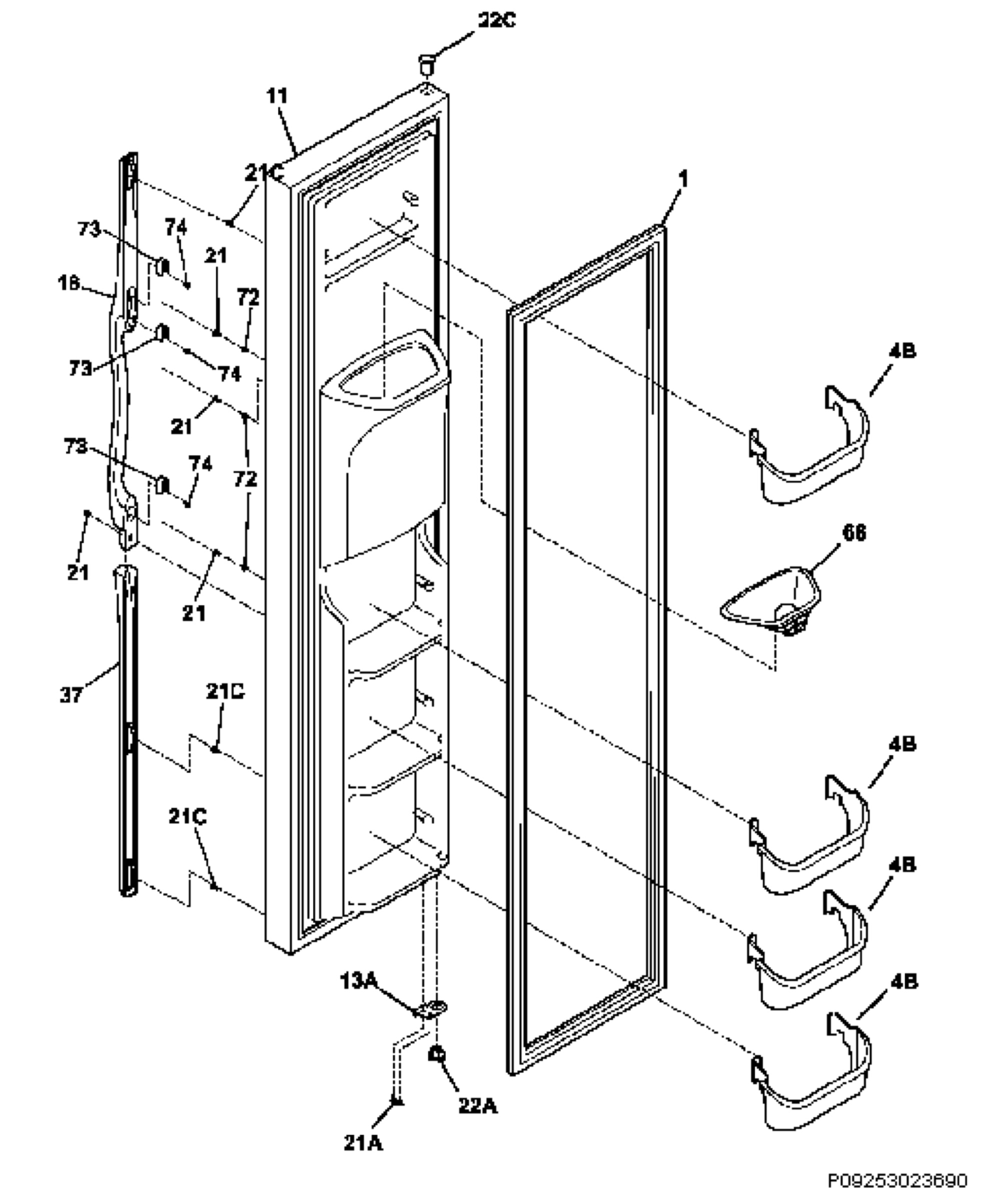 Freezer door