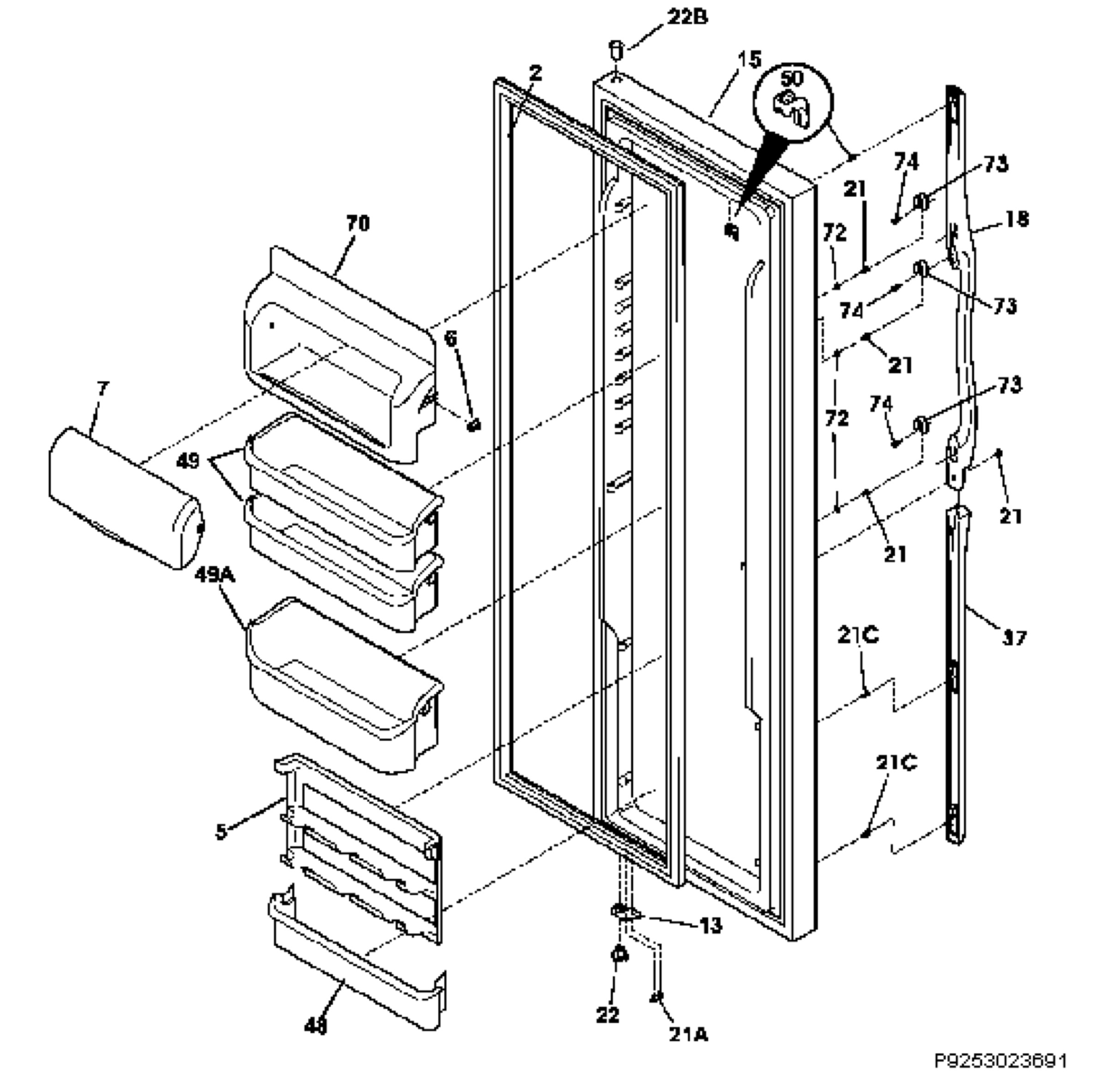 Refrigerator door