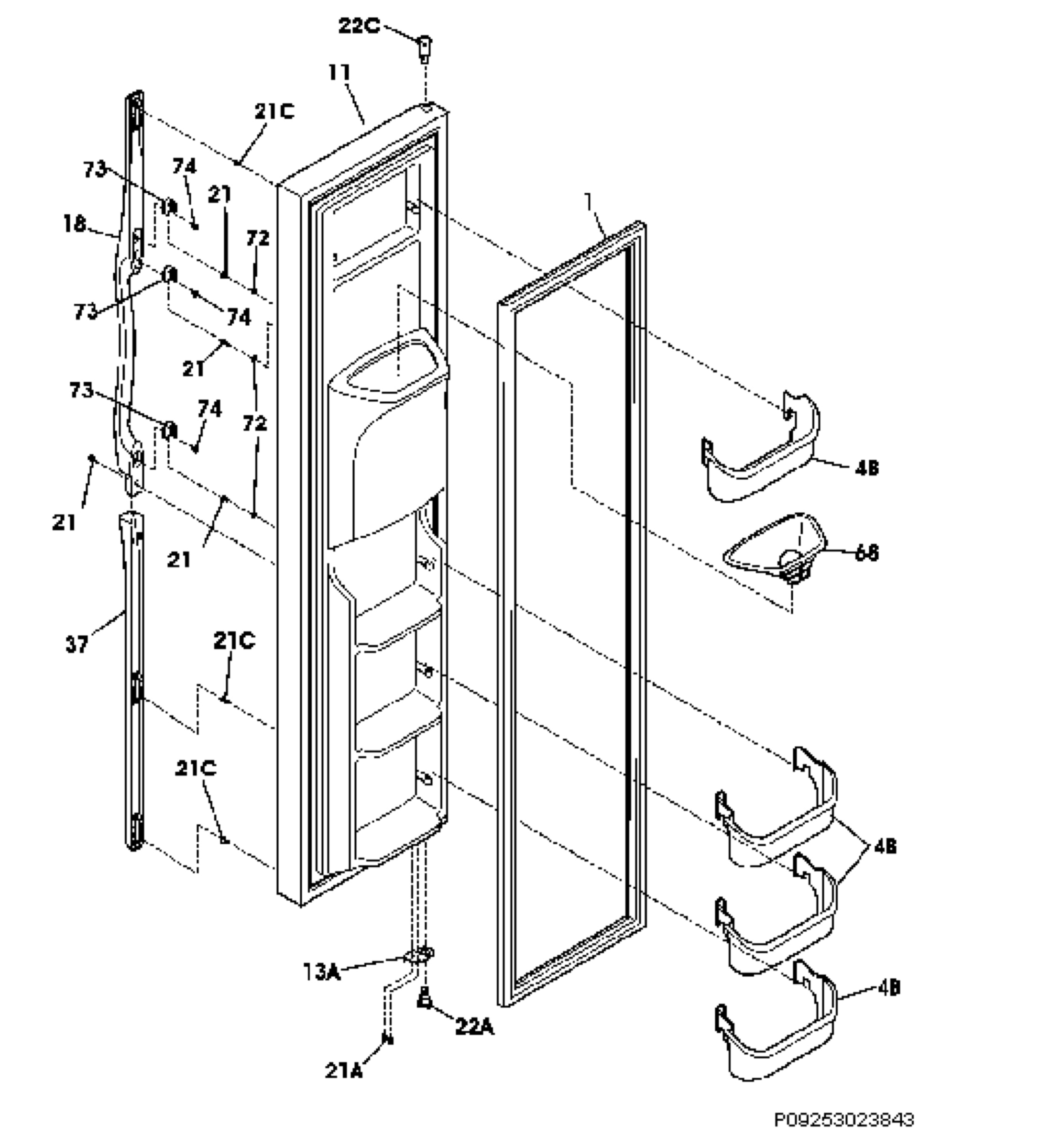 Freezer door