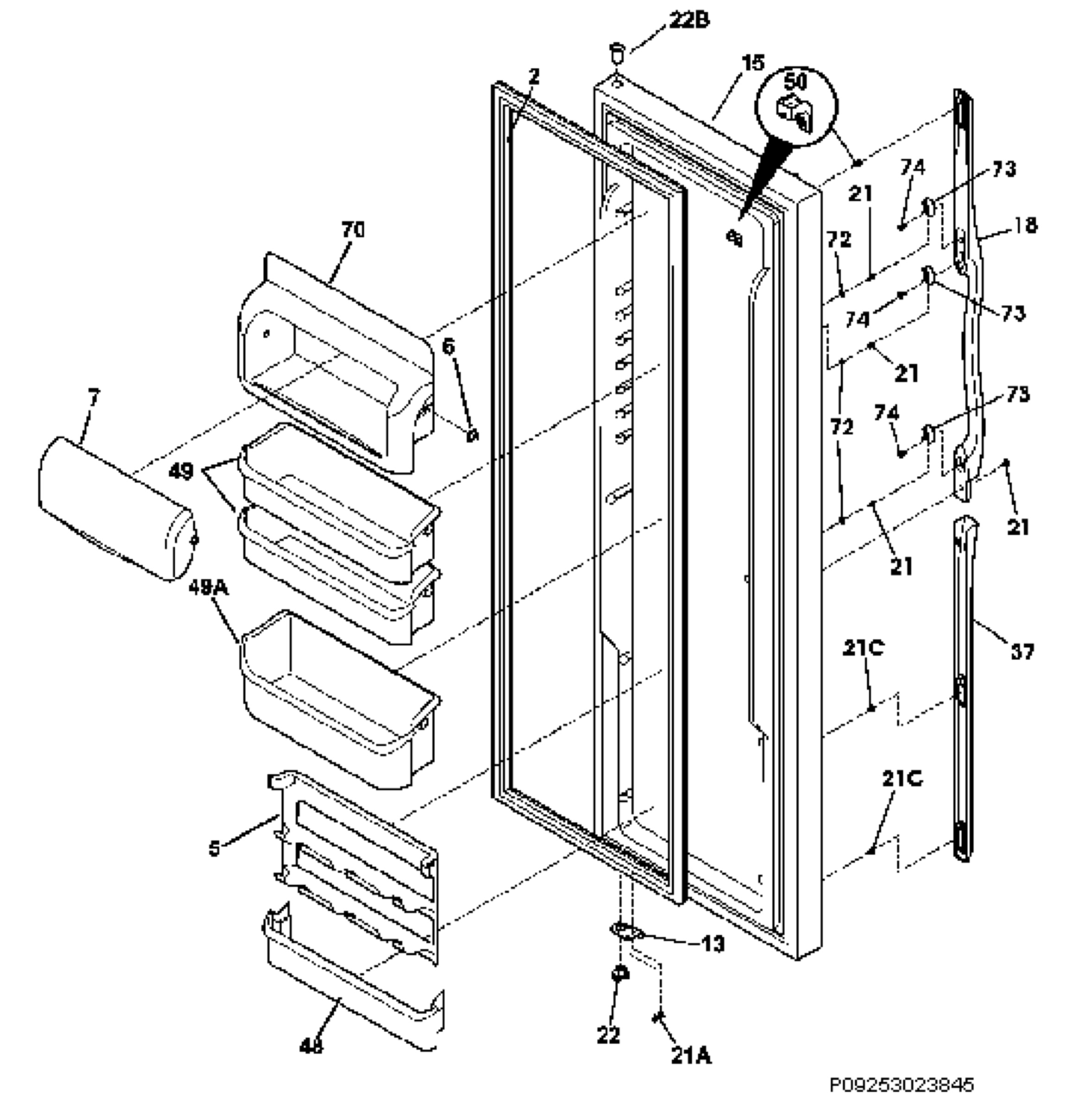 Refrigerator door