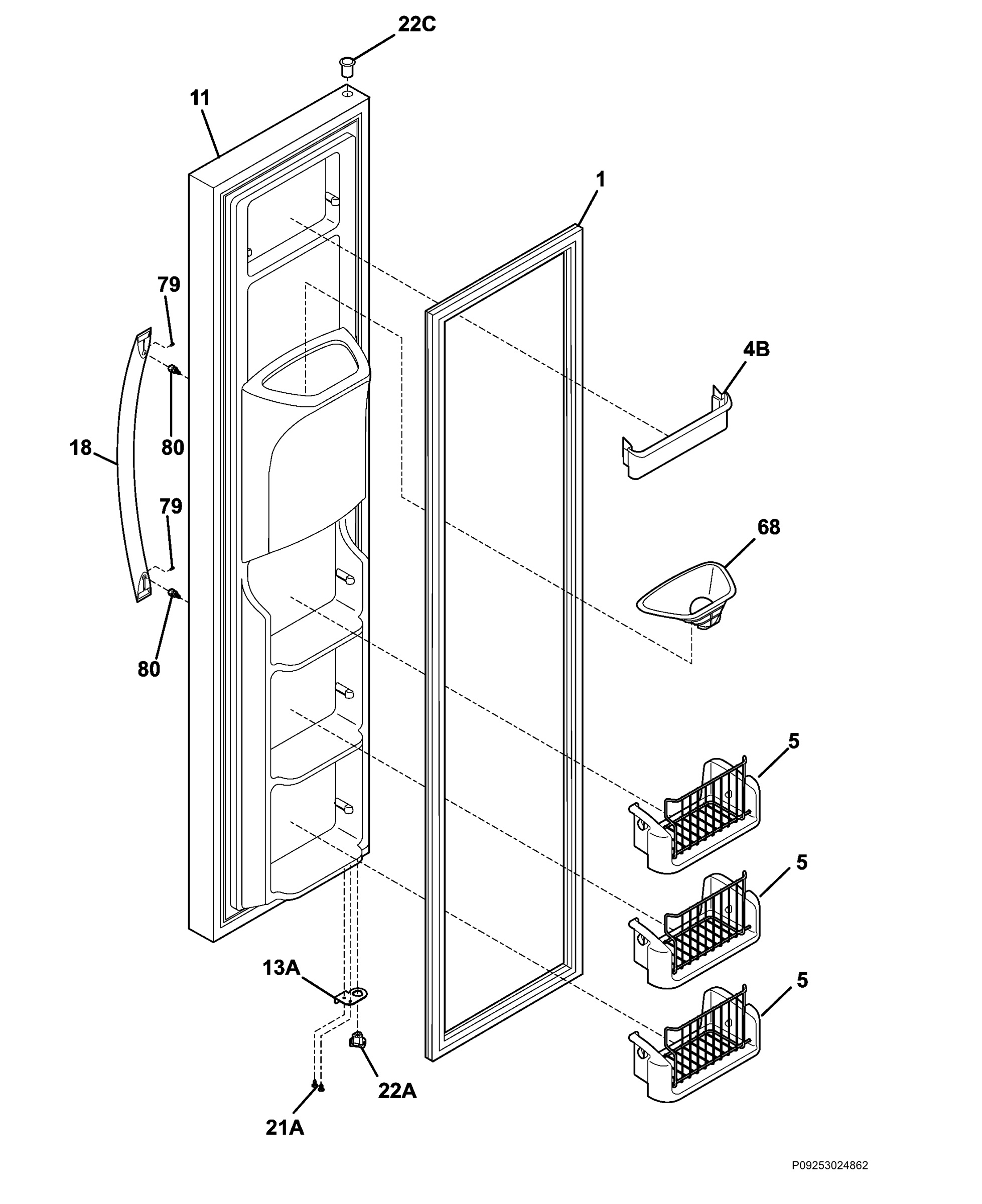 Freezer door
