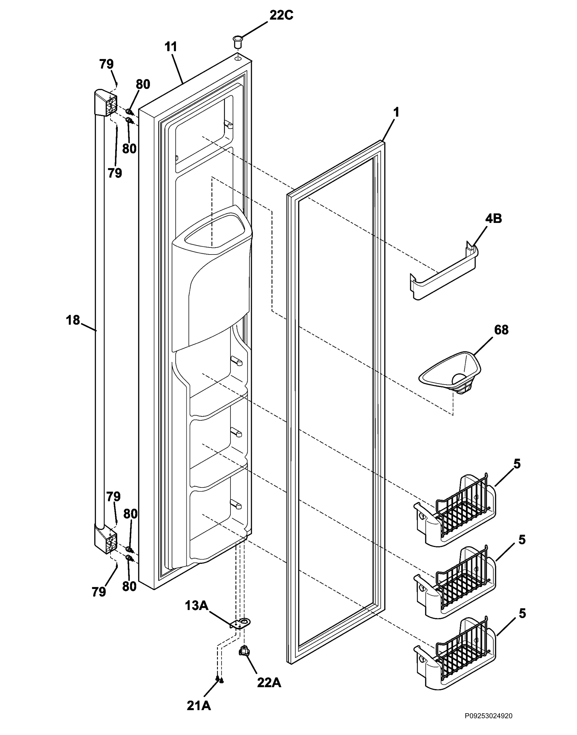 Freezer door