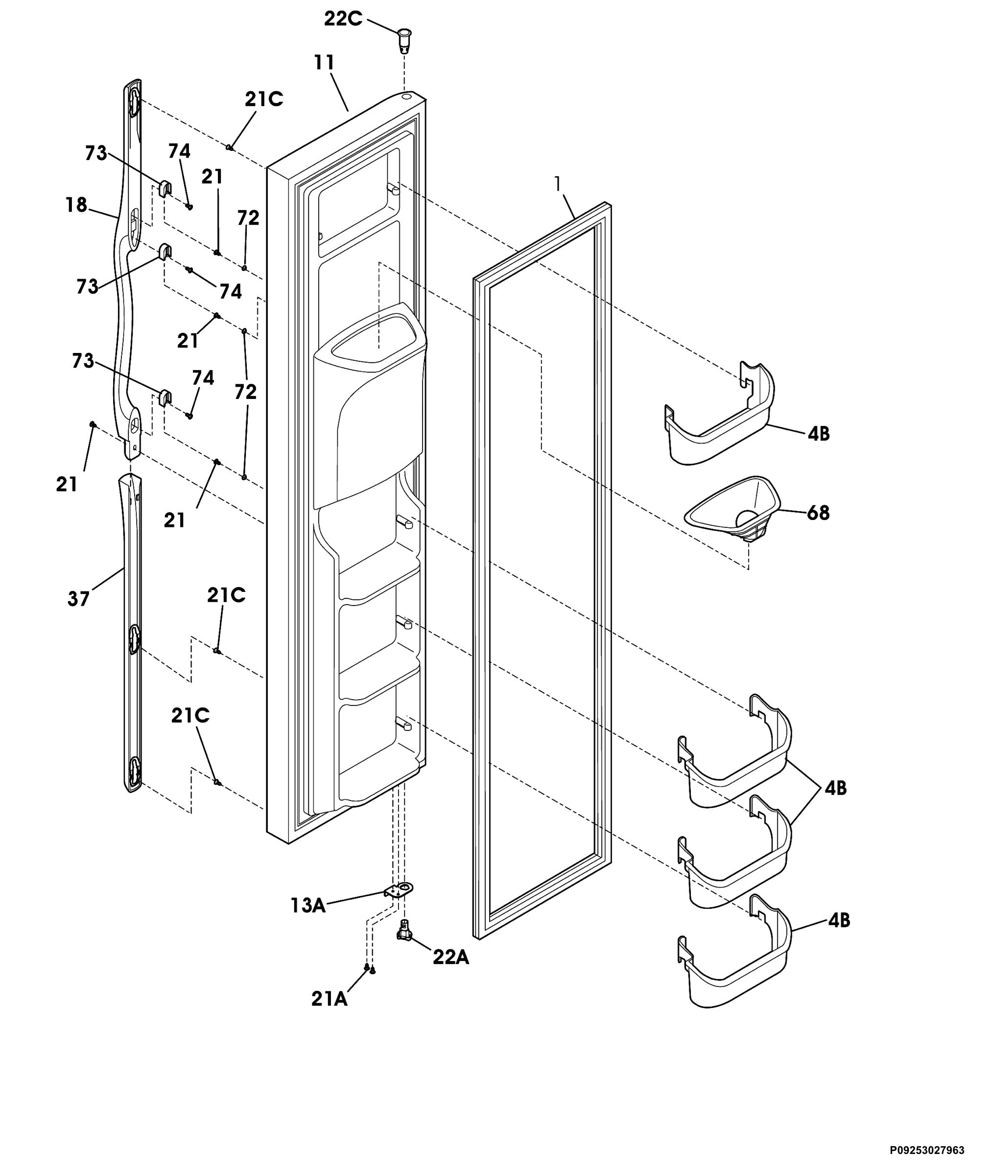 Freezer door
