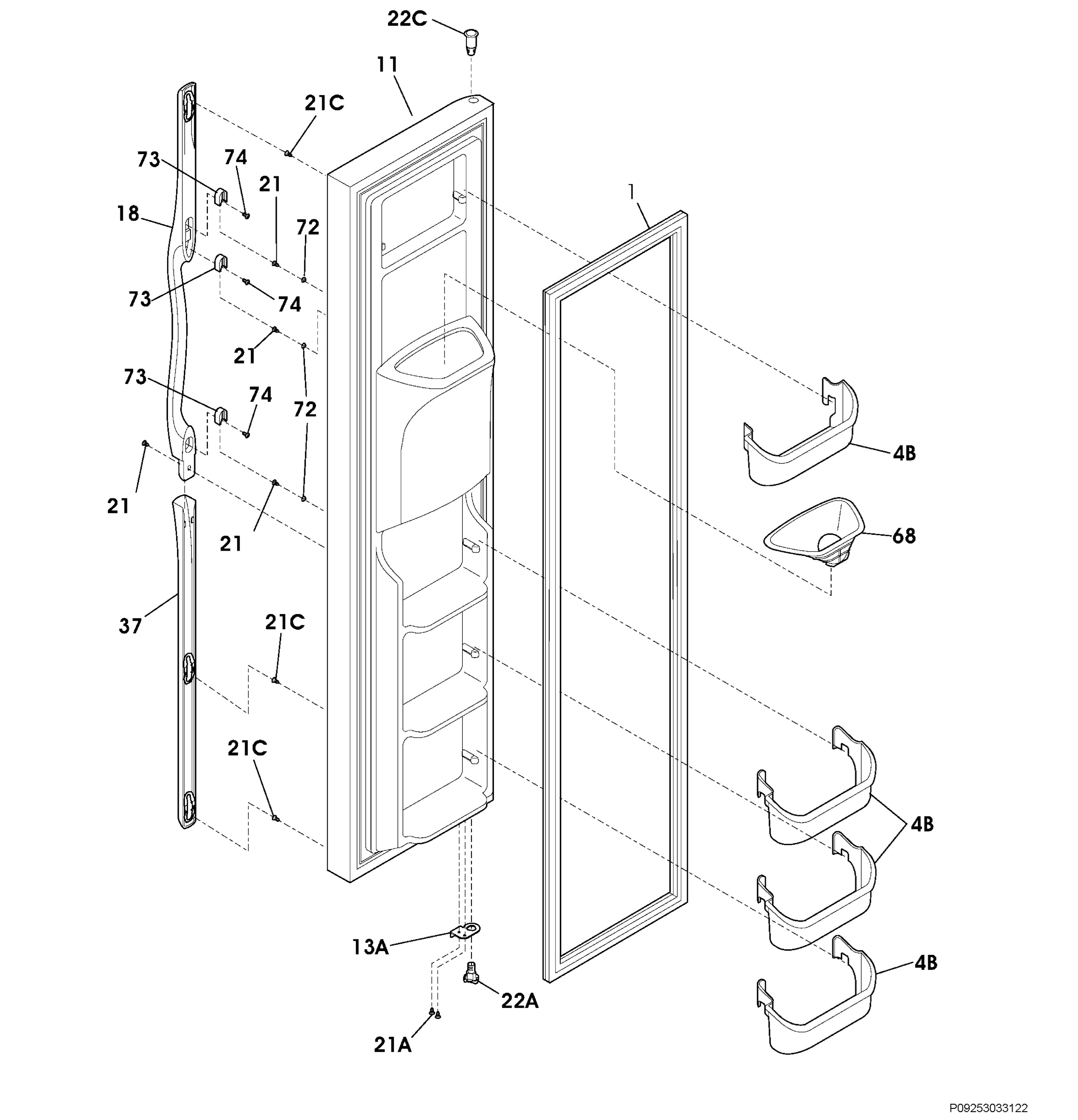 Freezer door